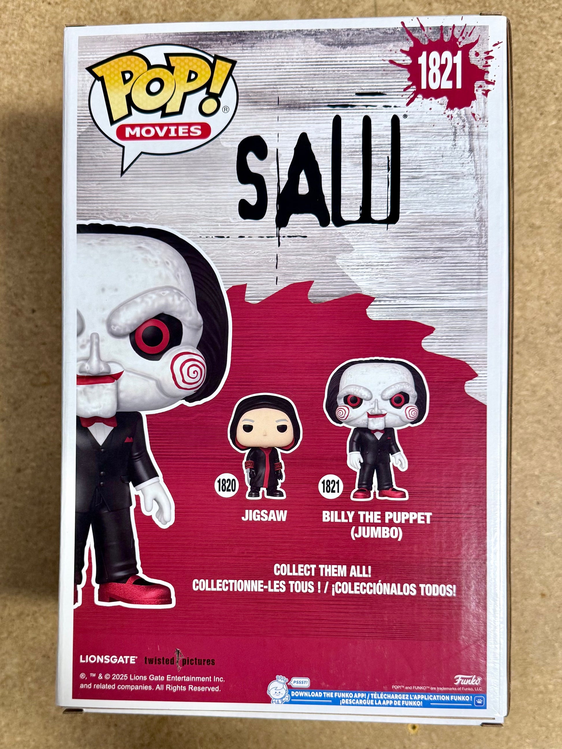 Tobin Bell Signed Saw Billy The Puppet Funko Pop! 10”#1821 Jigsaw Killer 2025
