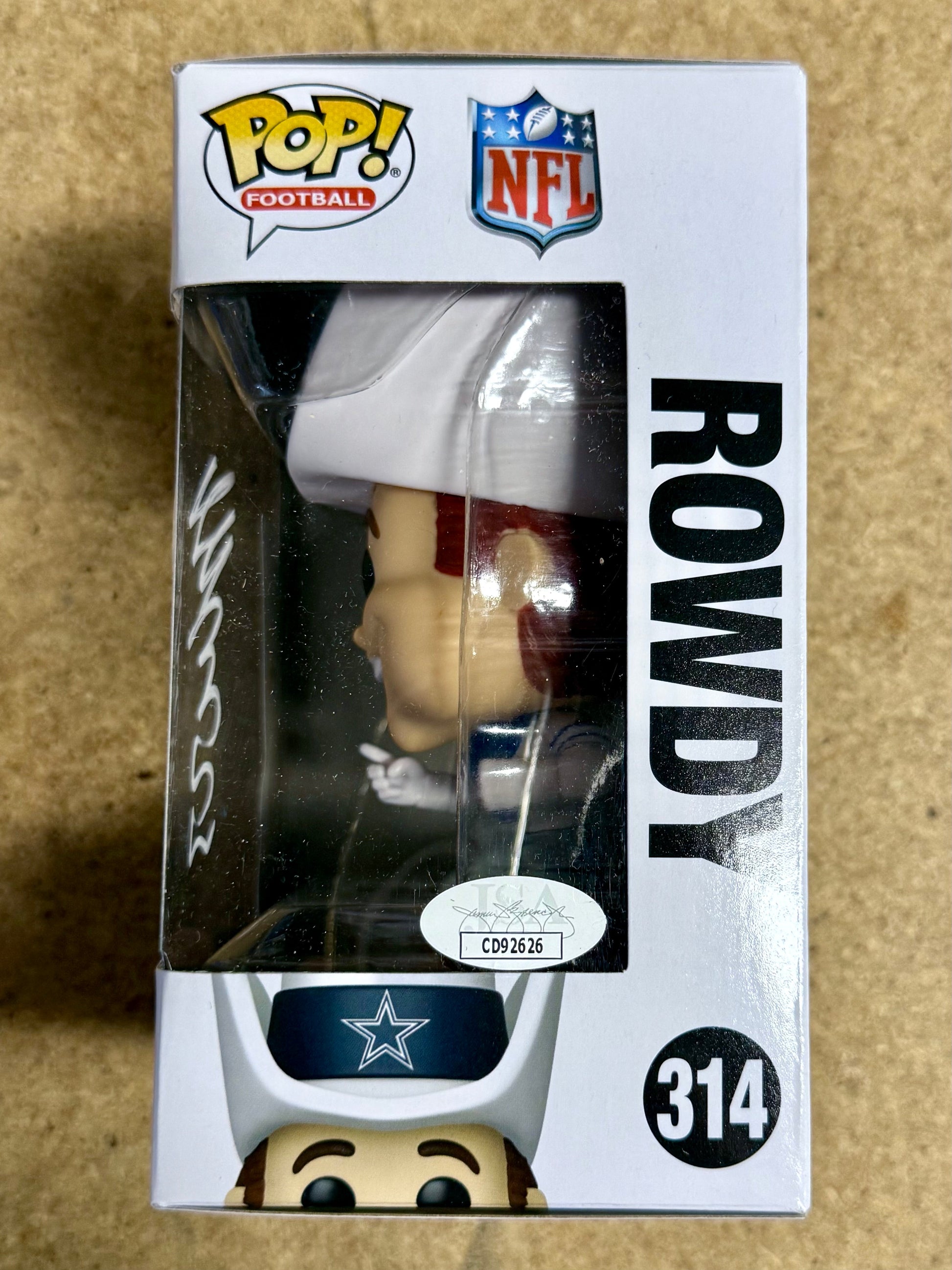 Jaydon Blue Signed NFL Dallas Cowboys Mascot Rowdy Funko Pop! #314 With JSA COA