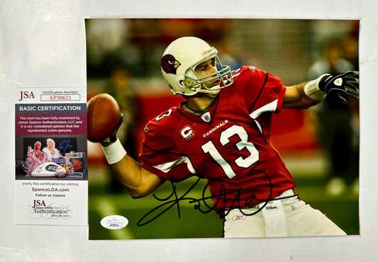Kurt Warner Signed NFL Arizona Cardinals QB Passing 8x10 Photo With JSA COA
