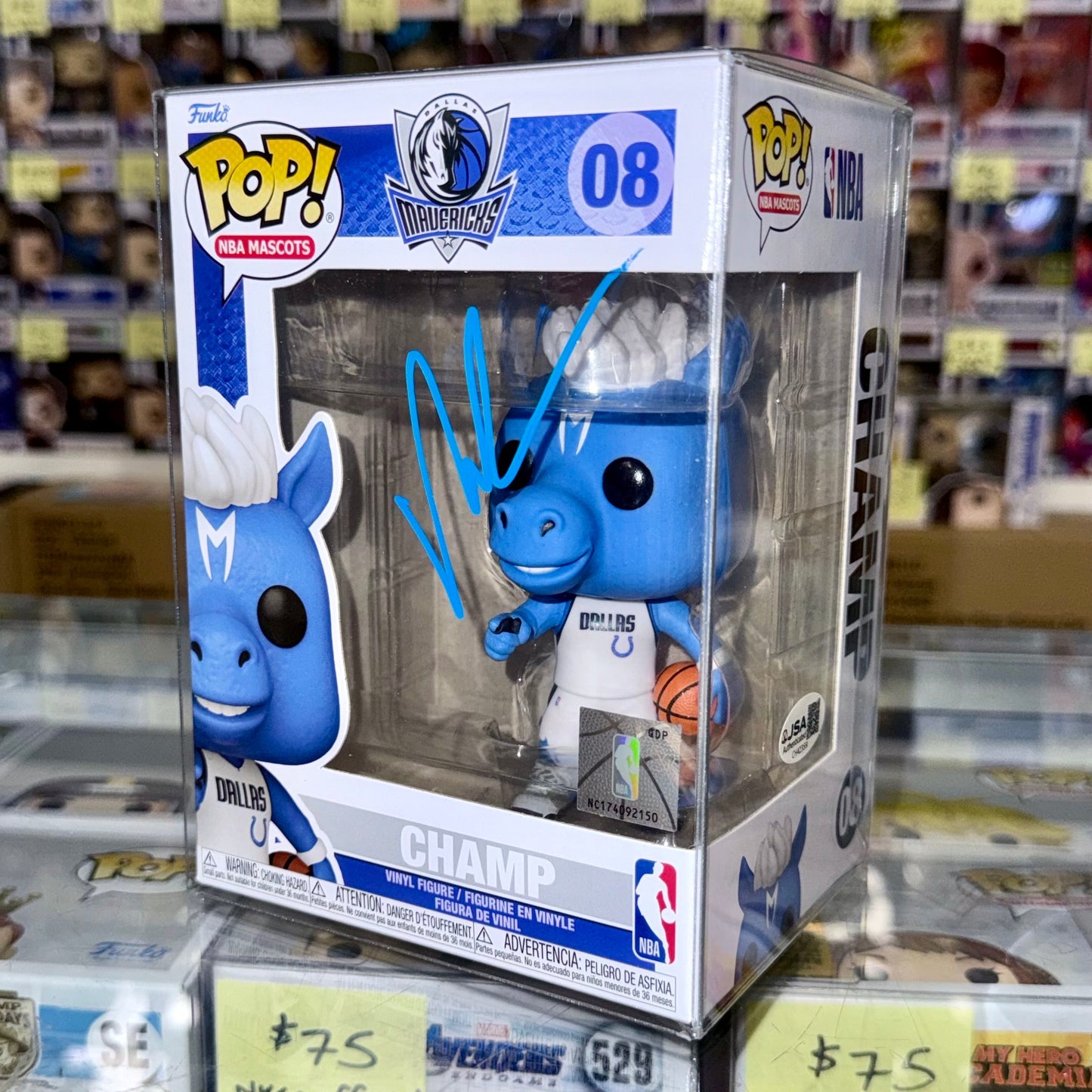 Mark Cuban Signed NBA Dallas Mavericks Mascot Champ Funko Pop! #08 With JSA COA
