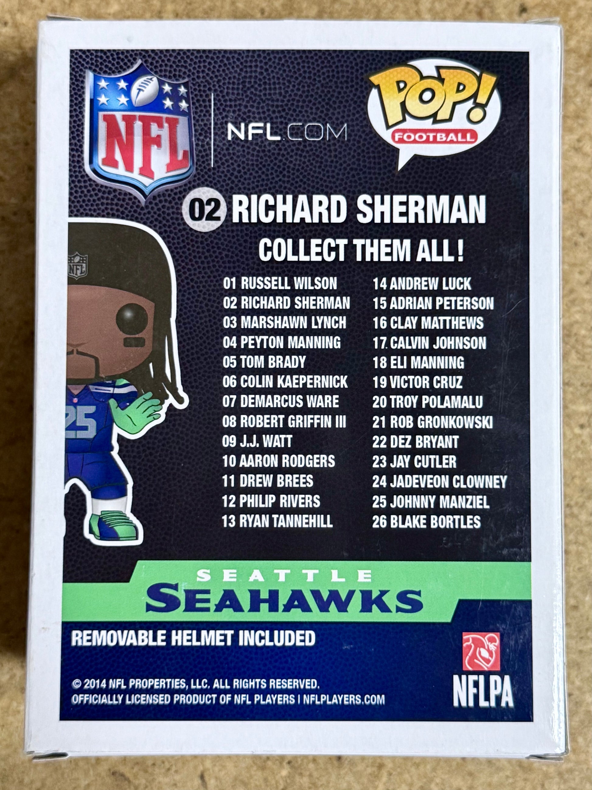 Richard Sherman Signed NFL Seattle Seahawks Vaulted Funko Pop! #02 With JSA COA