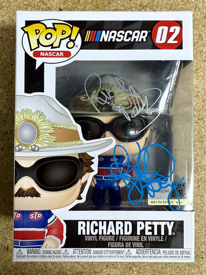 Richard “The King” Petty & Son Kyle NASCAR Signed Funko Pop! #02 With JSA COA