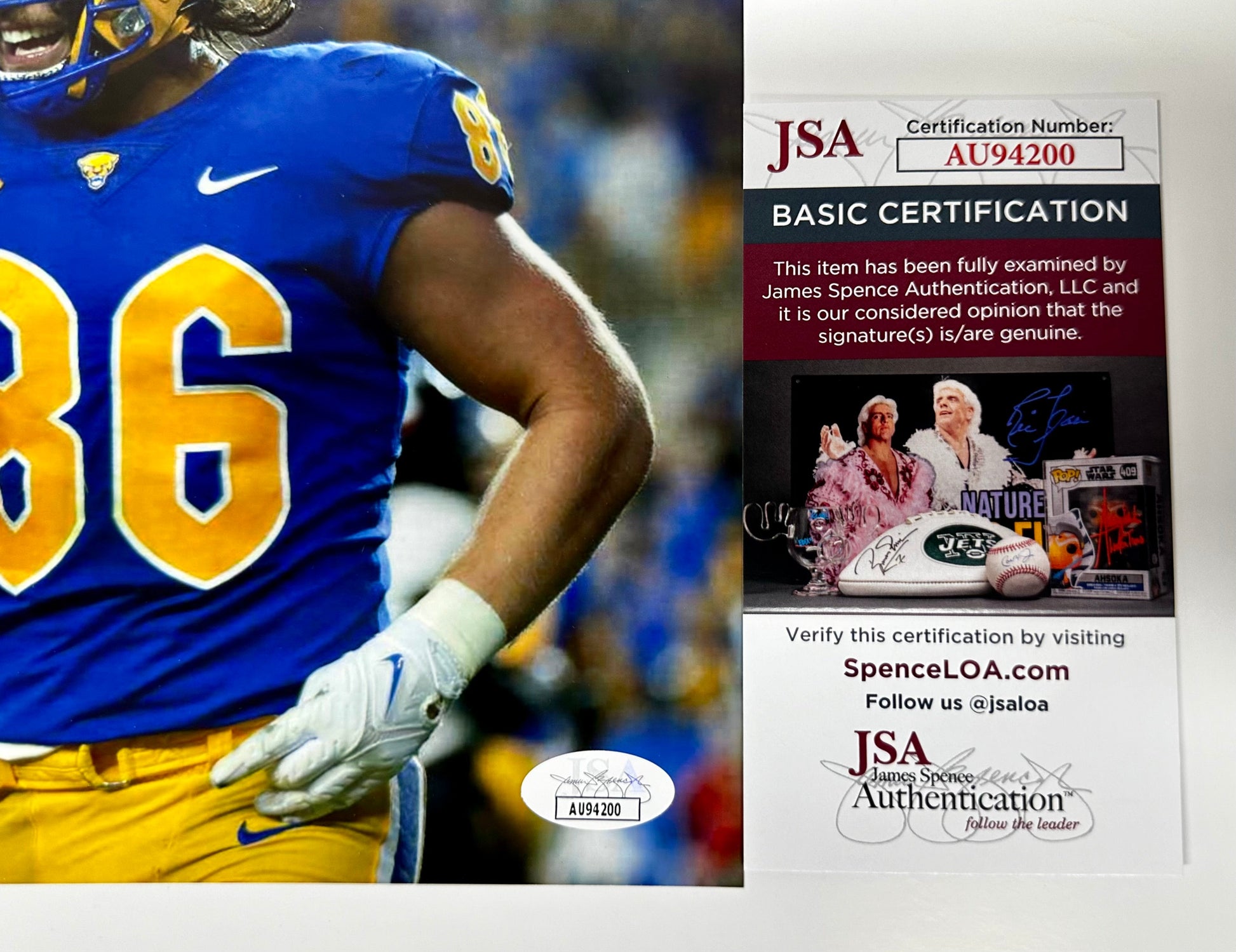 Gavin Bartholomew Signed PITT Pittsburgh Panthers 8x10 Photo With JSA COA