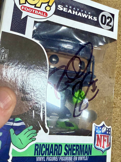 Richard Sherman Signed NFL Seattle Seahawks Vaulted Funko Pop! #02 With JSA COA
