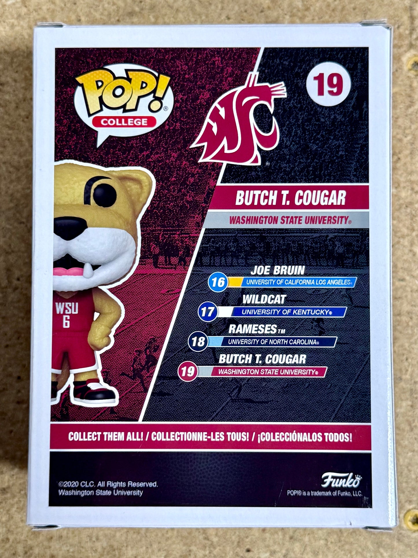 Ryan Leaf Signed NCAA Butch Cougar #19 WSU Washington State Funko Pop W/ JSA COA