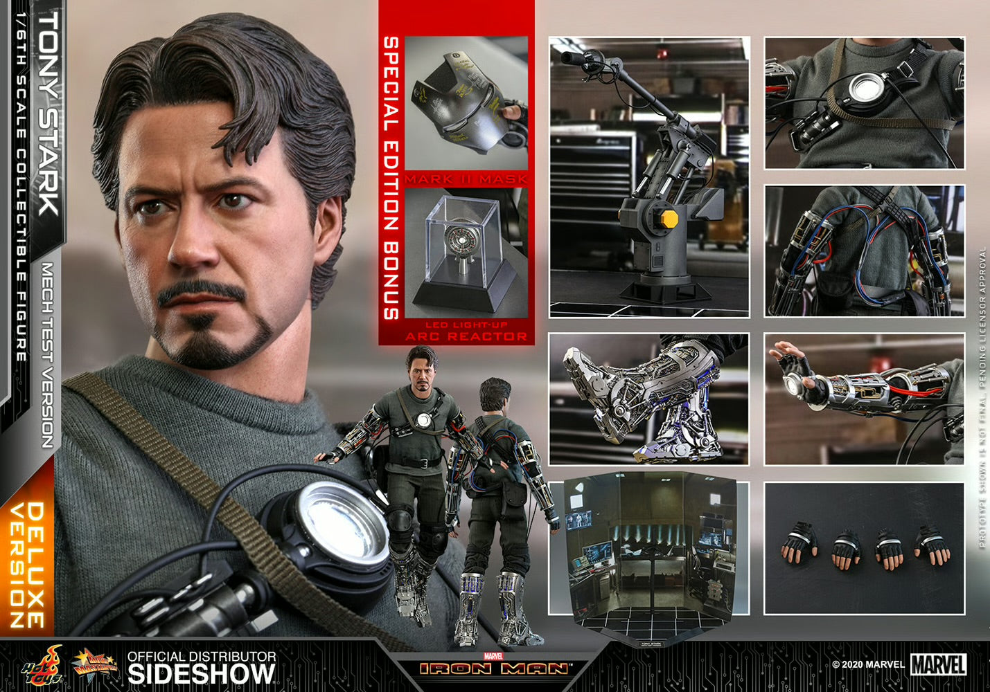 Tony Stark (Mech Test Version 2.0) Deluxe MMS582 Marvel Sixth Scale Figure by Hot Toys