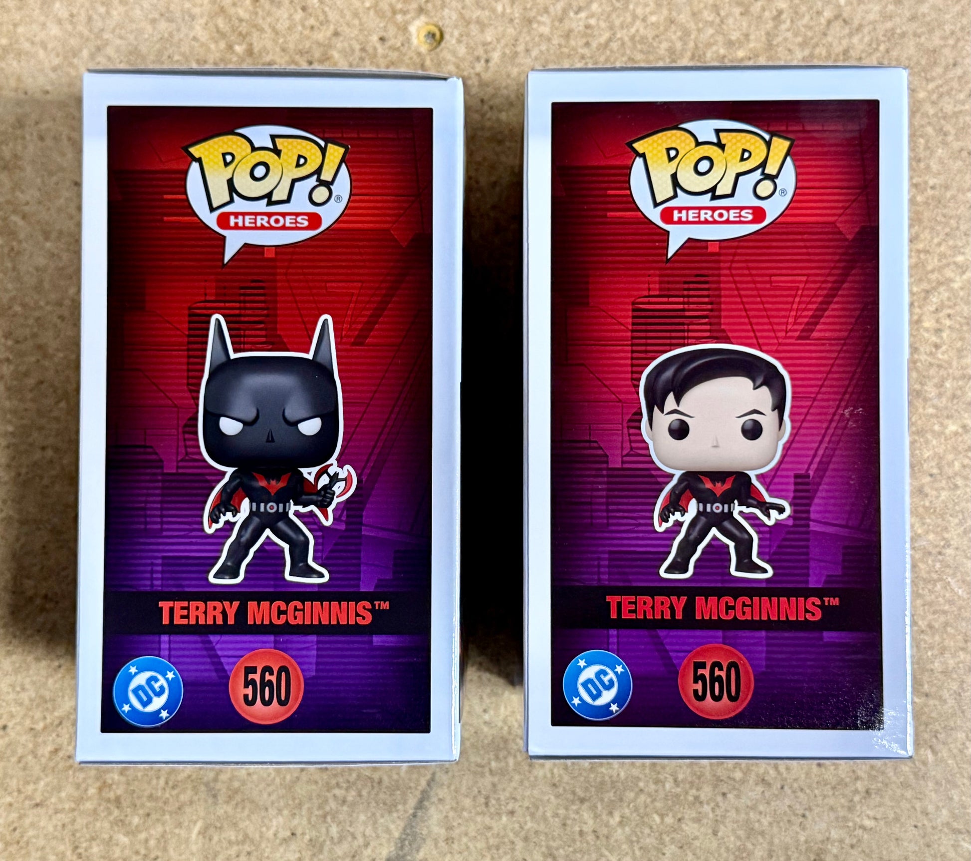 Funko Pop! DC Heroes Terry McGinnis & Unmasked Chase #560 Batman Beyond 2025 Set Of 2