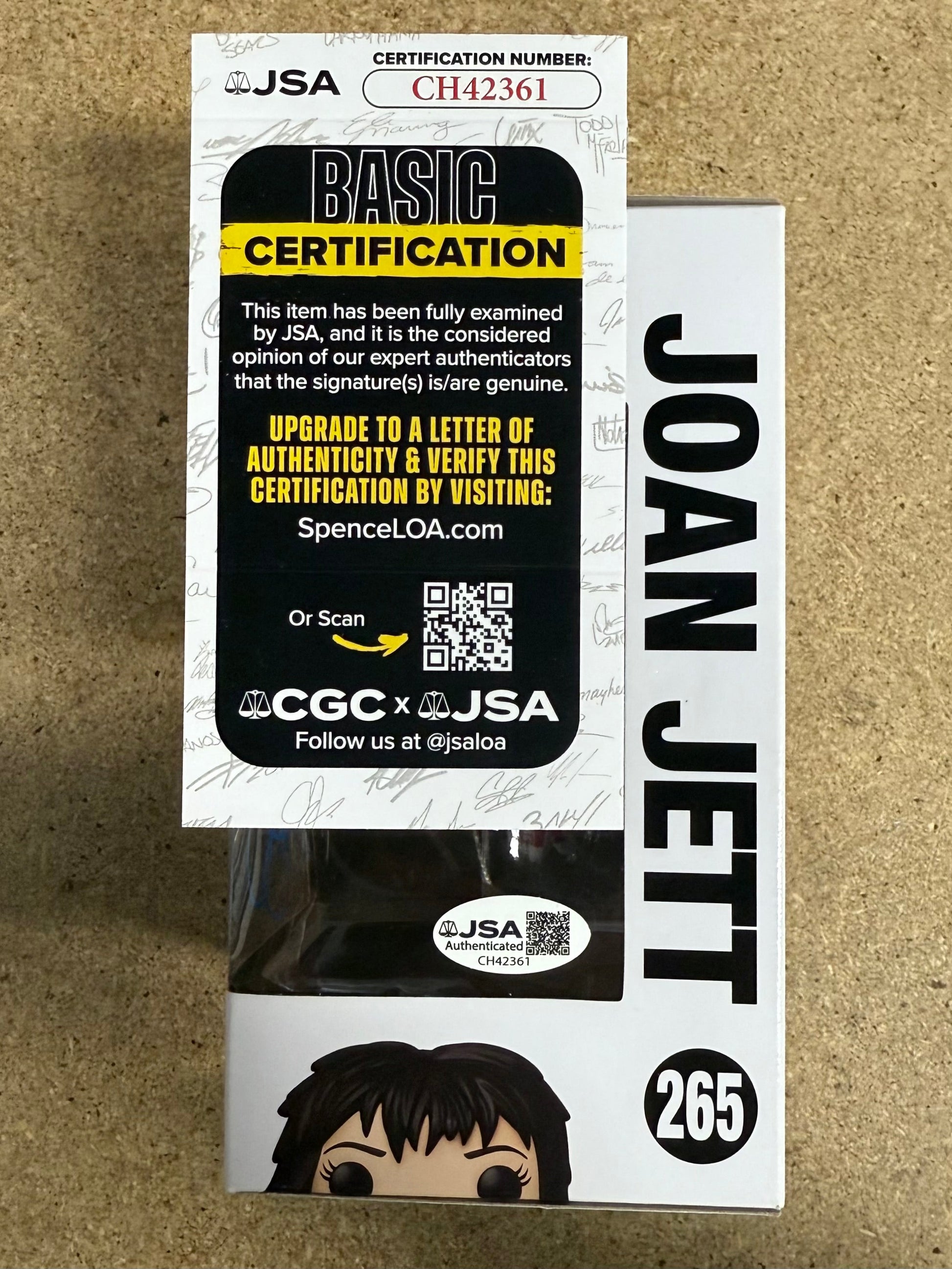 Joan Jett Signed & Joan Jett The Blackhearts Vaulted Funko Pop #265 With JSA COA