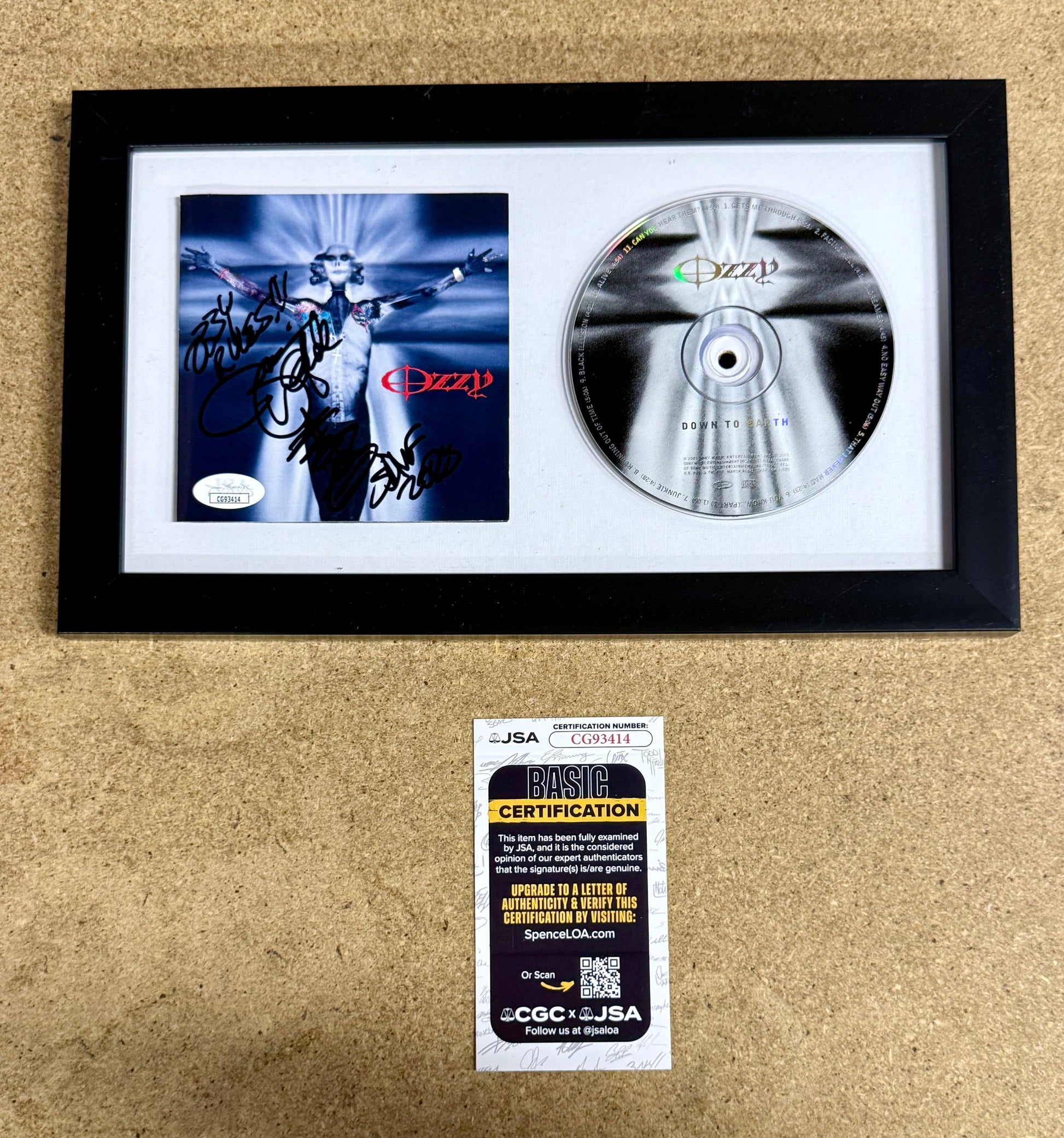 Zakk Wylde Framed & Signed “Ozzy Osbourne Down To Earth” CD Booklet With JSA COA