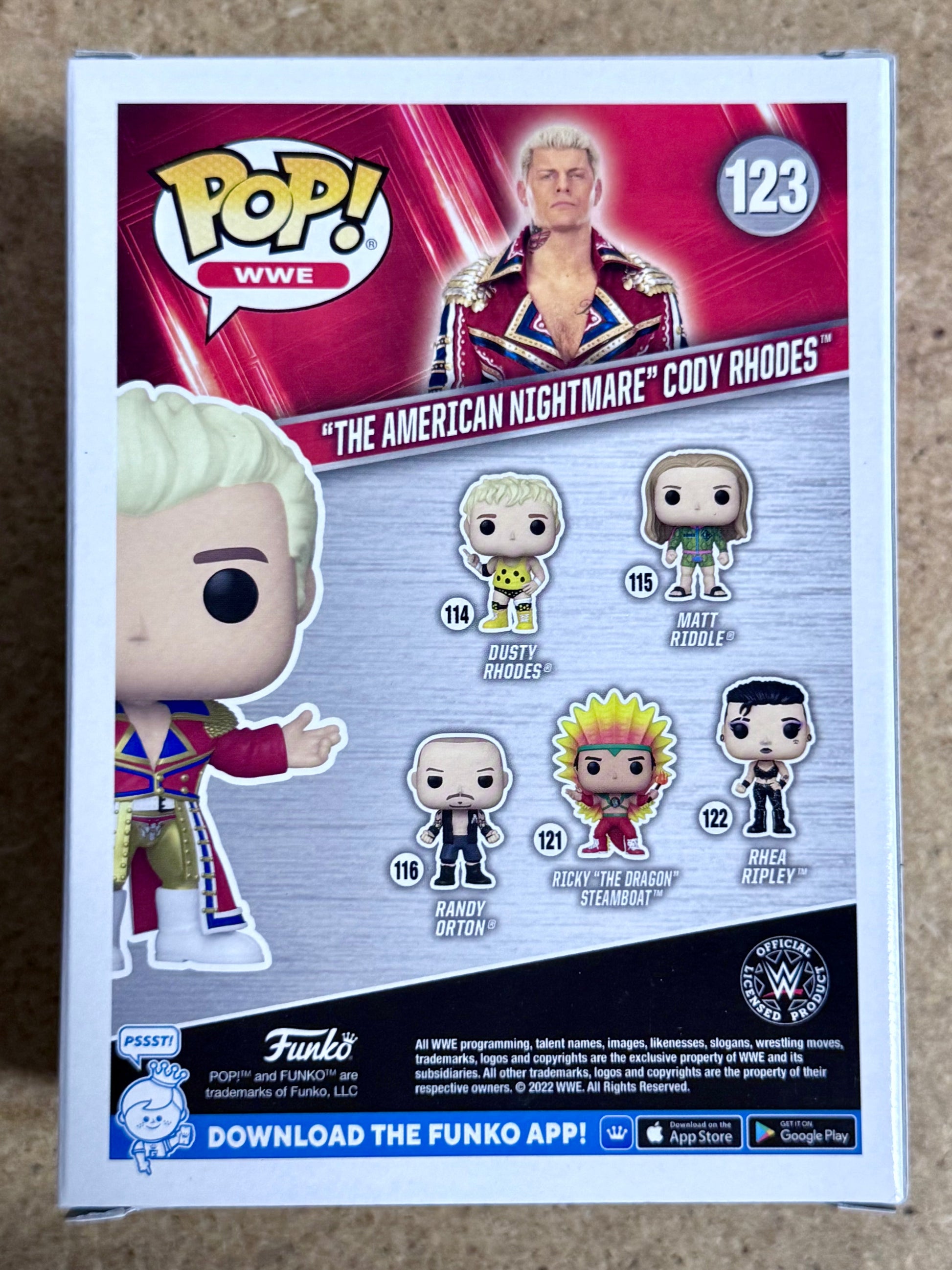 Cody Rhodes “The American Nightmare” WWE Signed Exclusive Funko Pop! #123 With JSA COA
