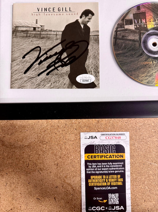 Vince Gill Framed & Signed “High Lonesome Sound” (1996) CD Booklet With JSA COA