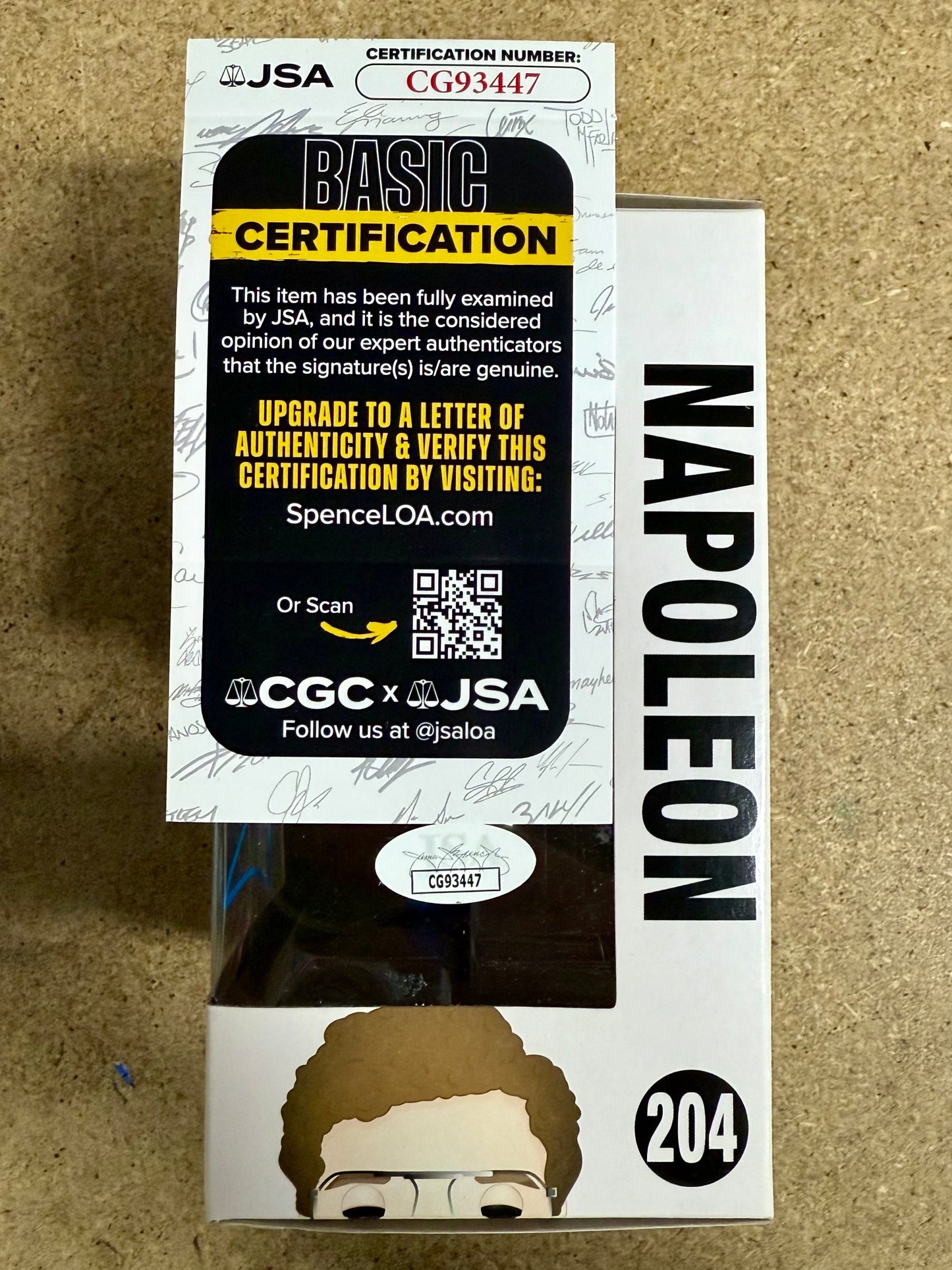 Jon Heder Signed Napoleon Dynamite Vaulted Funko Pop! #204 With JSA COA