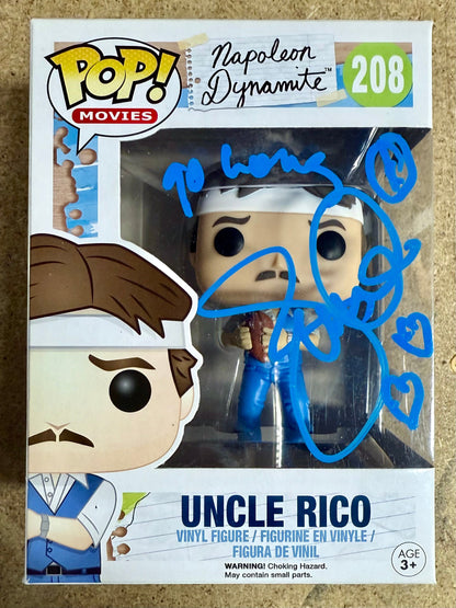 Jon Gries Signed Uncle Rico Napoleon Dynamite Vaulted 2015 Funko Pop! #208 With JSA COA