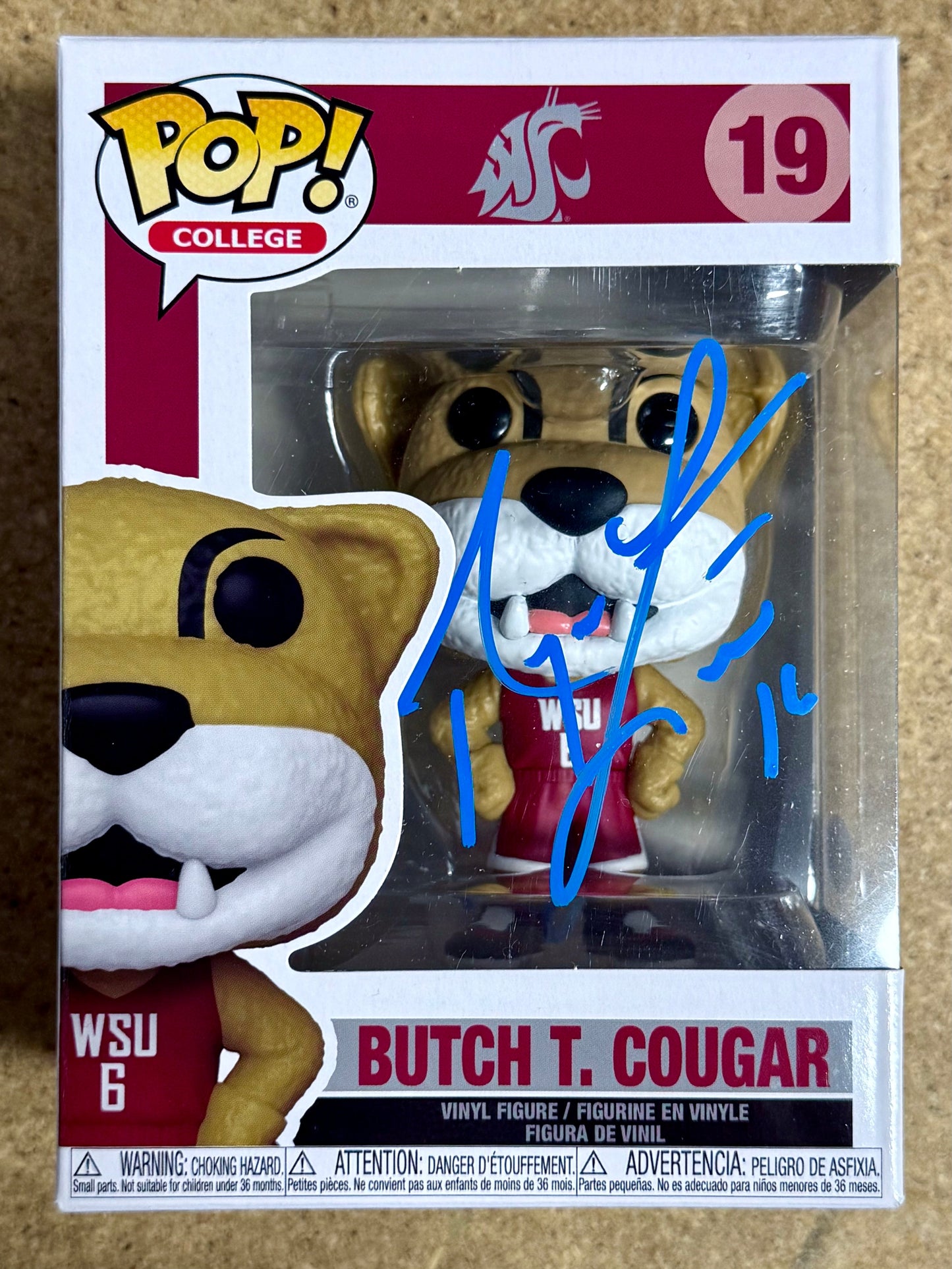 Ryan Leaf Signed NCAA Butch Cougar #19 WSU Washington State Funko Pop W/ JSA COA