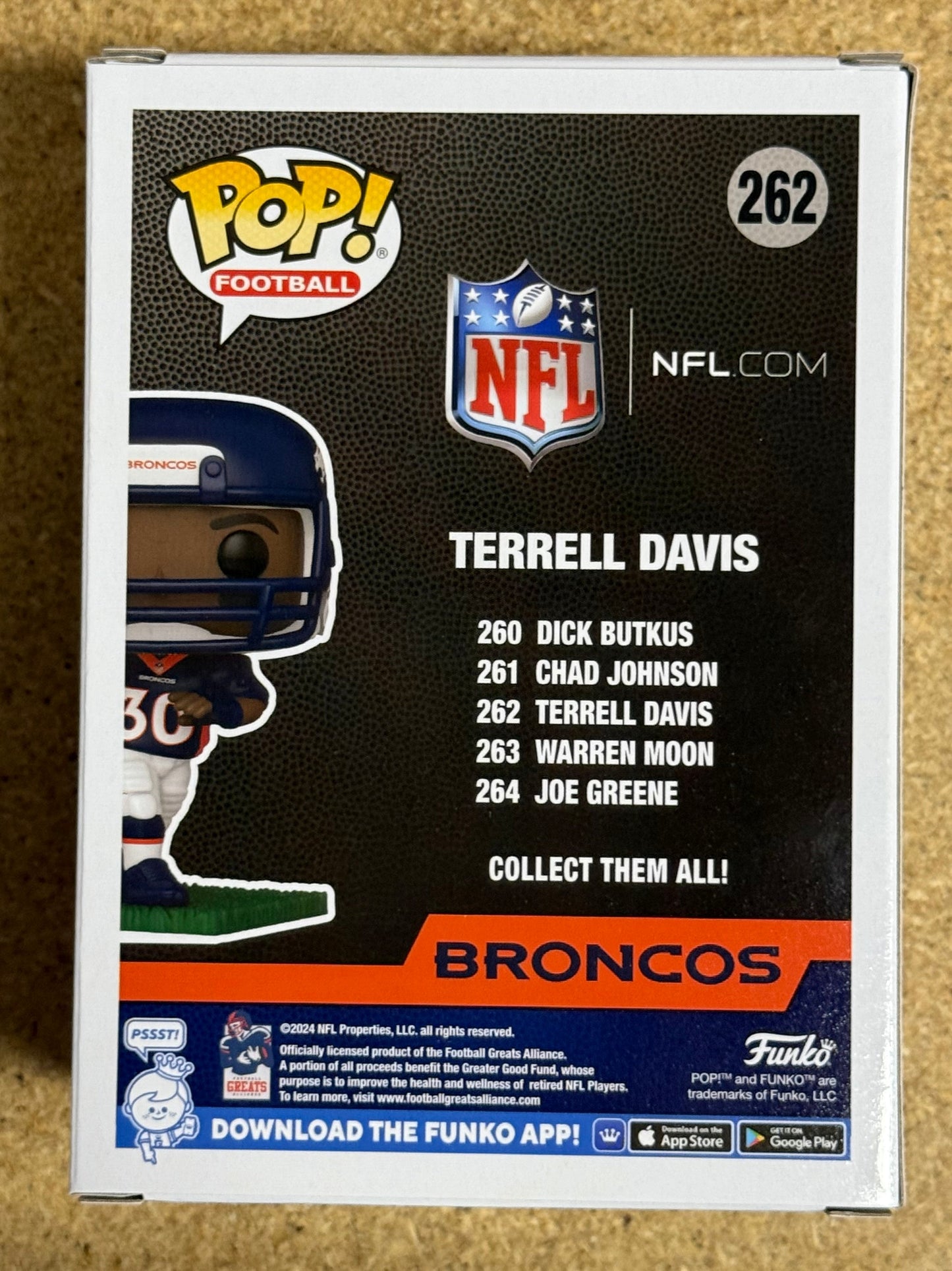 Funko Pop! Football Terrell Davis #262 NFL Denver Broncos Running Back 2024