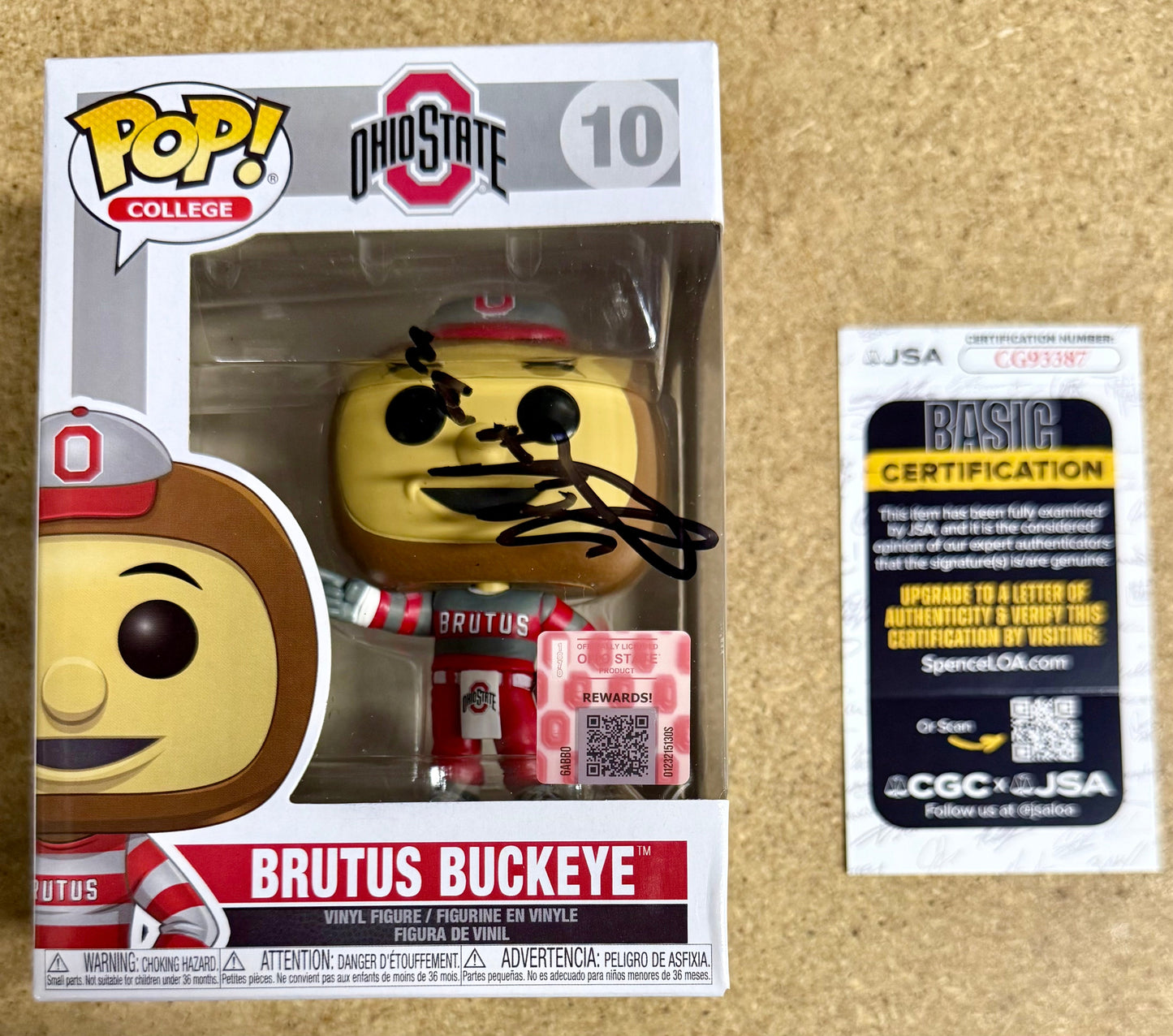 Jack Sawyer LB National Champ 2025 Signed Ohio State Funko Pop! #10 With JSA CO