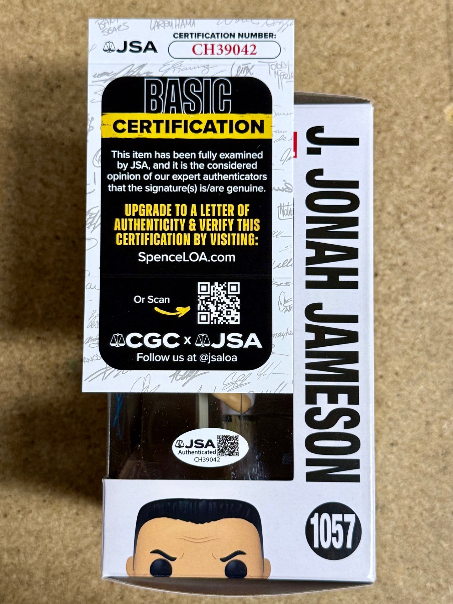 JK Simmons Signed J. Jonah Jameson Marvel Funko Pop #1057 Exclusive With JSA COA