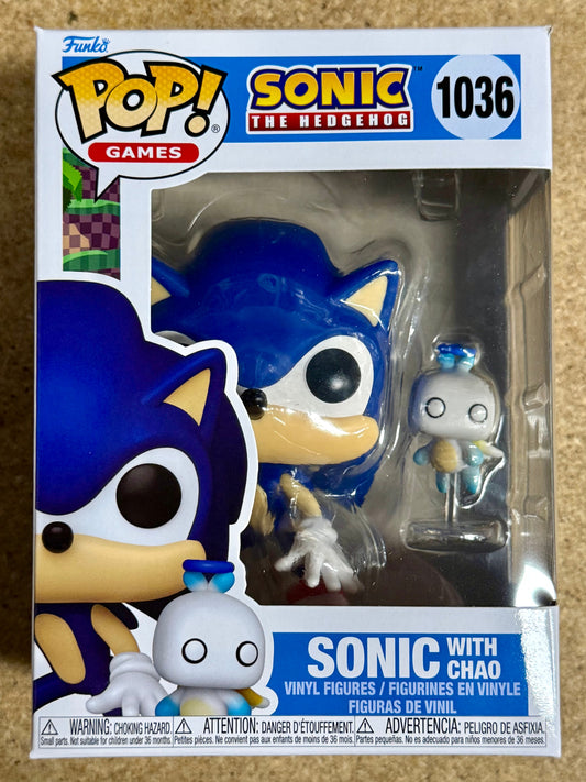 Funko Pop! Games Sonic With Chao #1036 Sonic the Hedgehog 2024 Sega