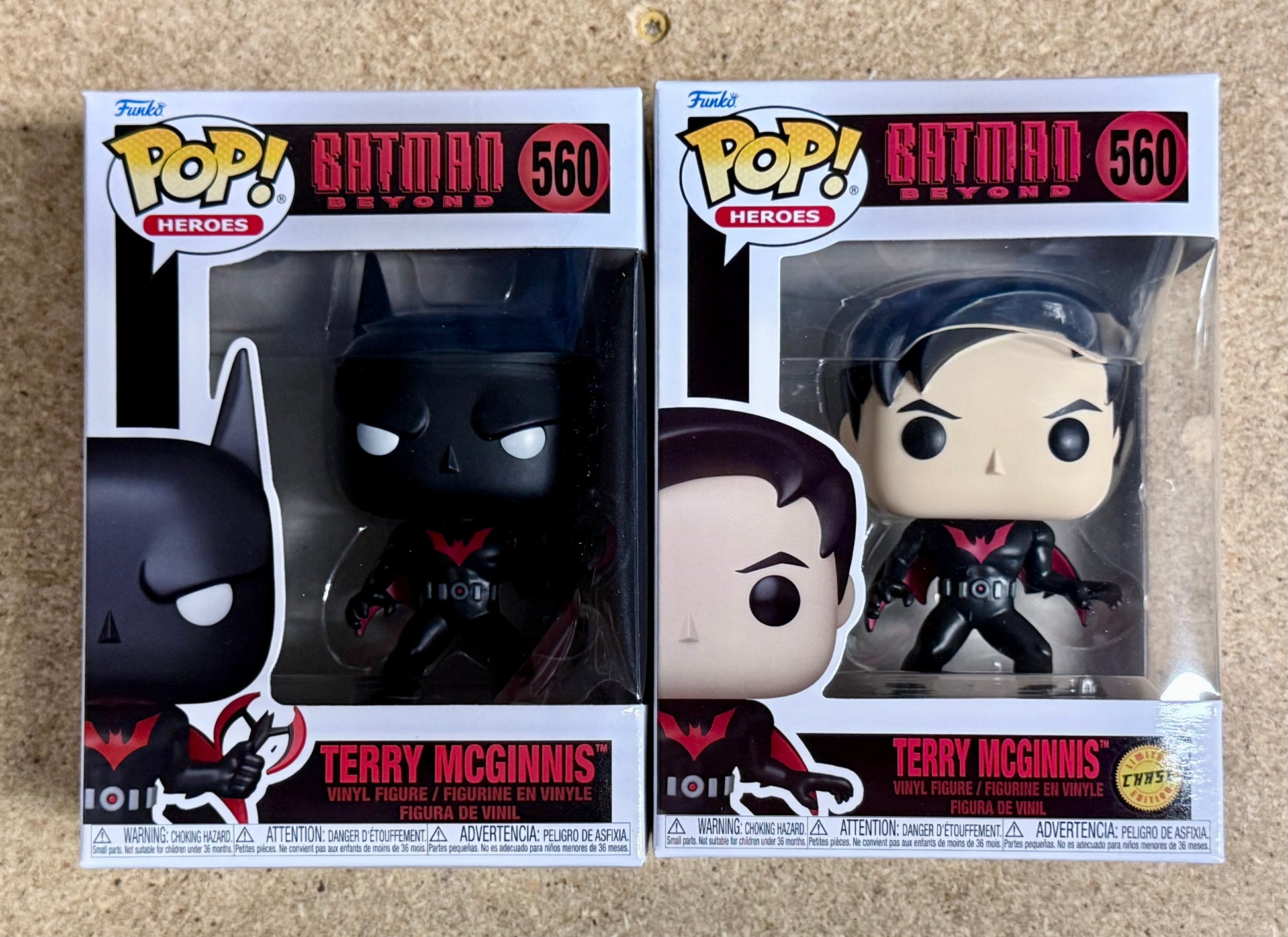 Funko Pop! DC Heroes Terry McGinnis & Unmasked Chase #560 Batman Beyond 2025 Set Of 2