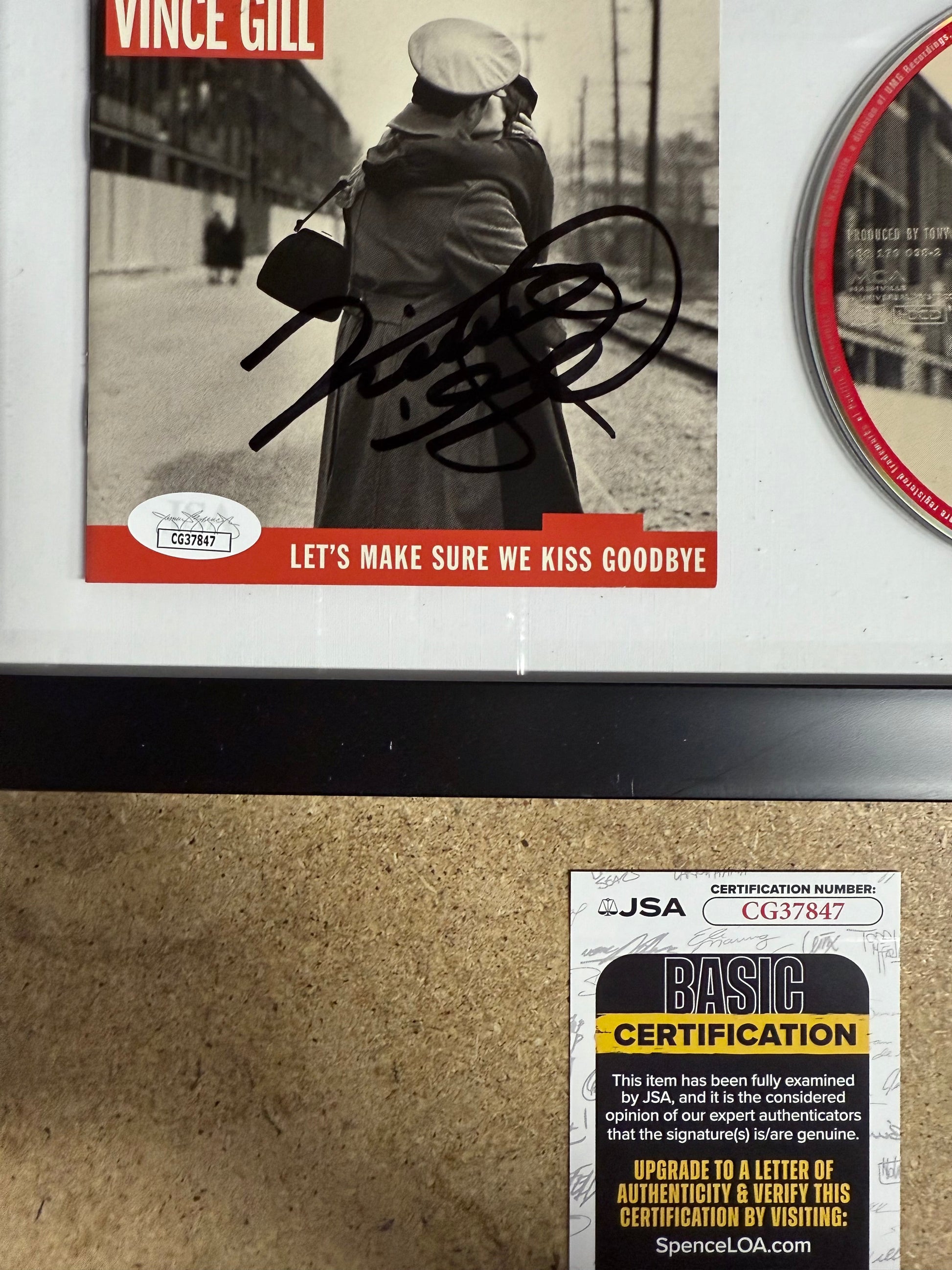 Musician Vince Gill Framed & Signed “Let’s Make Sure We Kiss Goodbye” (2000) CD Booklet With JSA COA