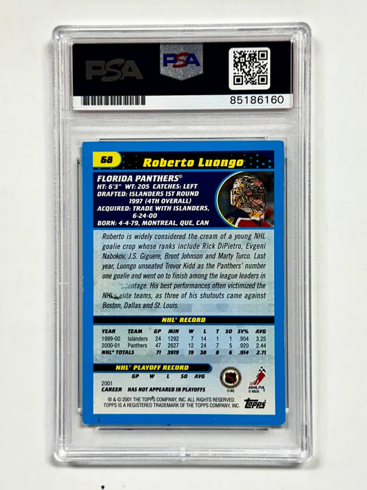 Roberto Luongo Signed 2001 NHL Florida Panthers Topps Card With PSA/DNA Slab COA