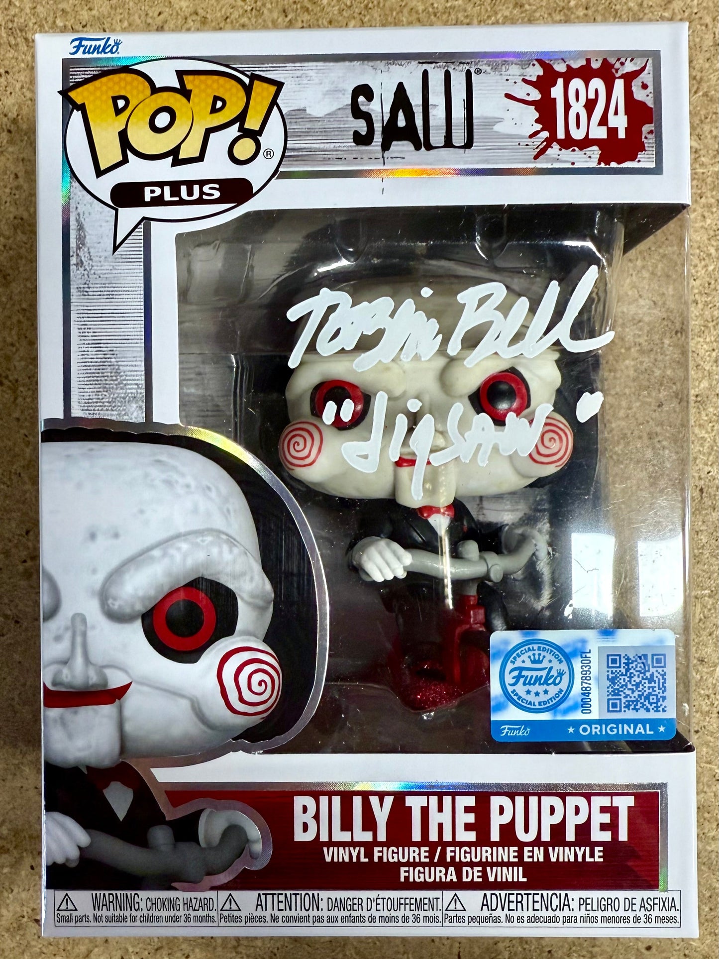 Tobin Bell Signed Saw Billy The Puppet Exclusive Funko Pop #1824 Jigsaw 2025