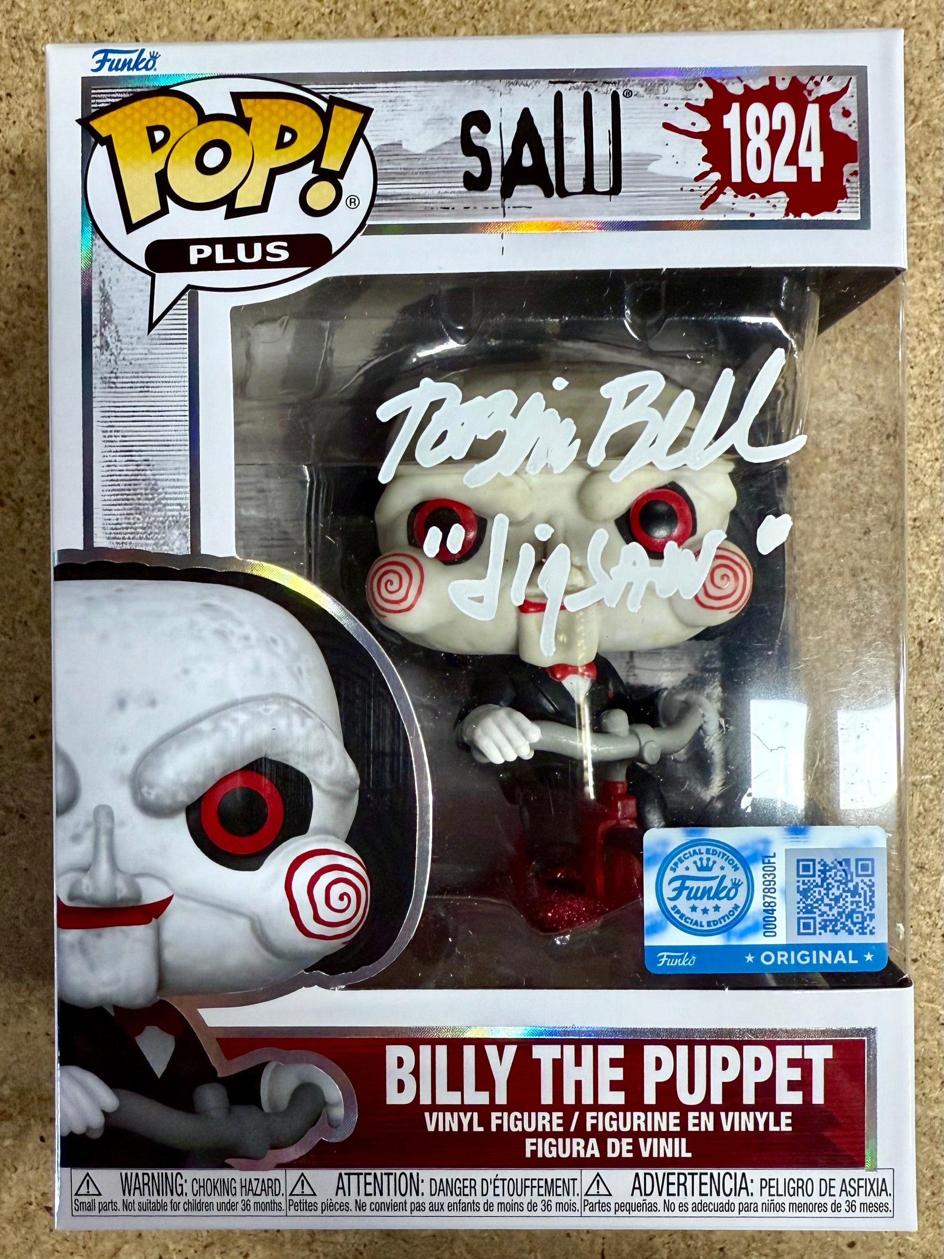 Tobin Bell Signed Saw Billy The Puppet Exclusive Funko Pop #1824 Jigsaw 2025