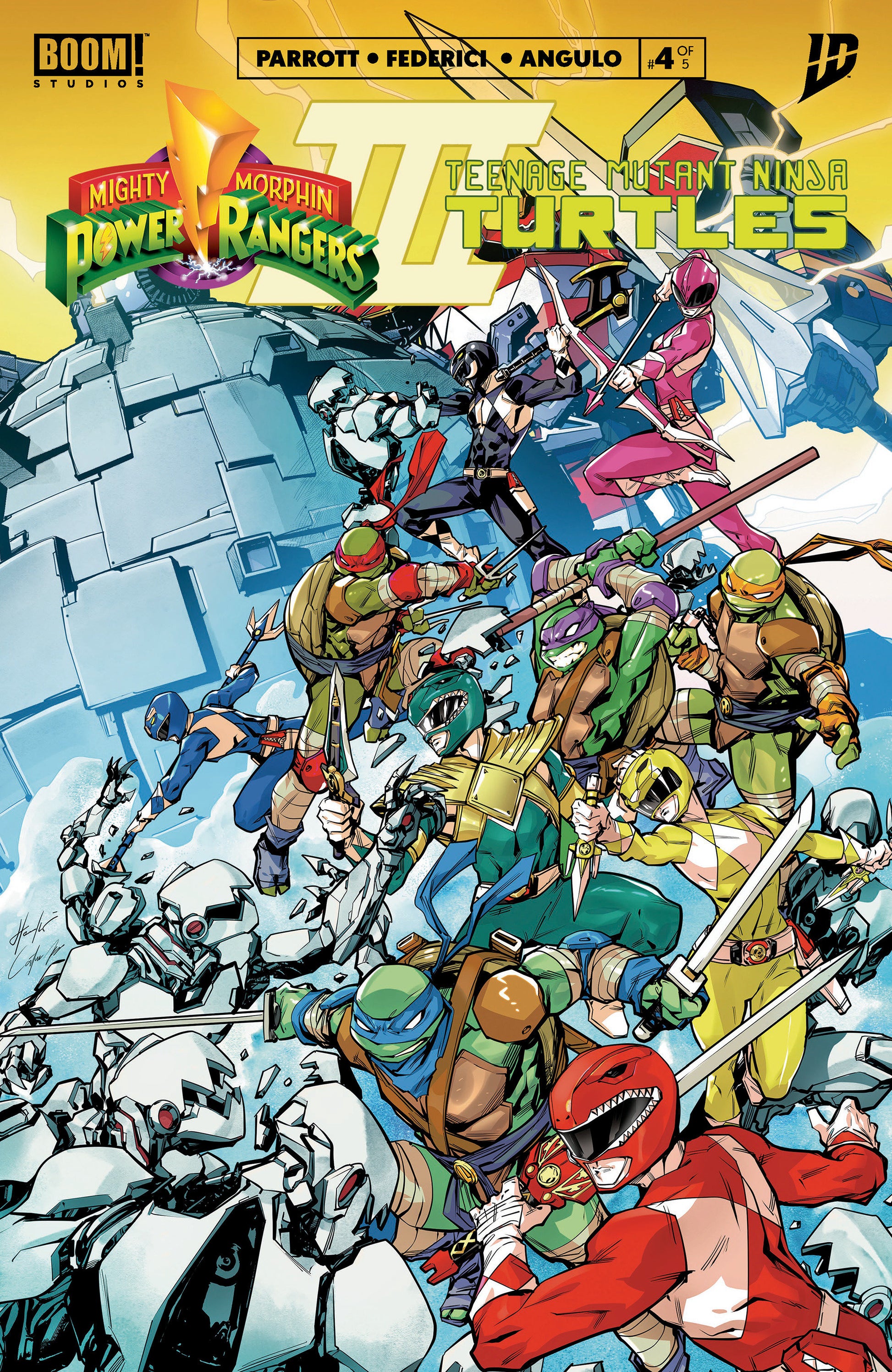Mighty Morphin Power Rangers/Teenage Mutant Ninja Turtles III #4 B Variant (Dressed, Prasetya)