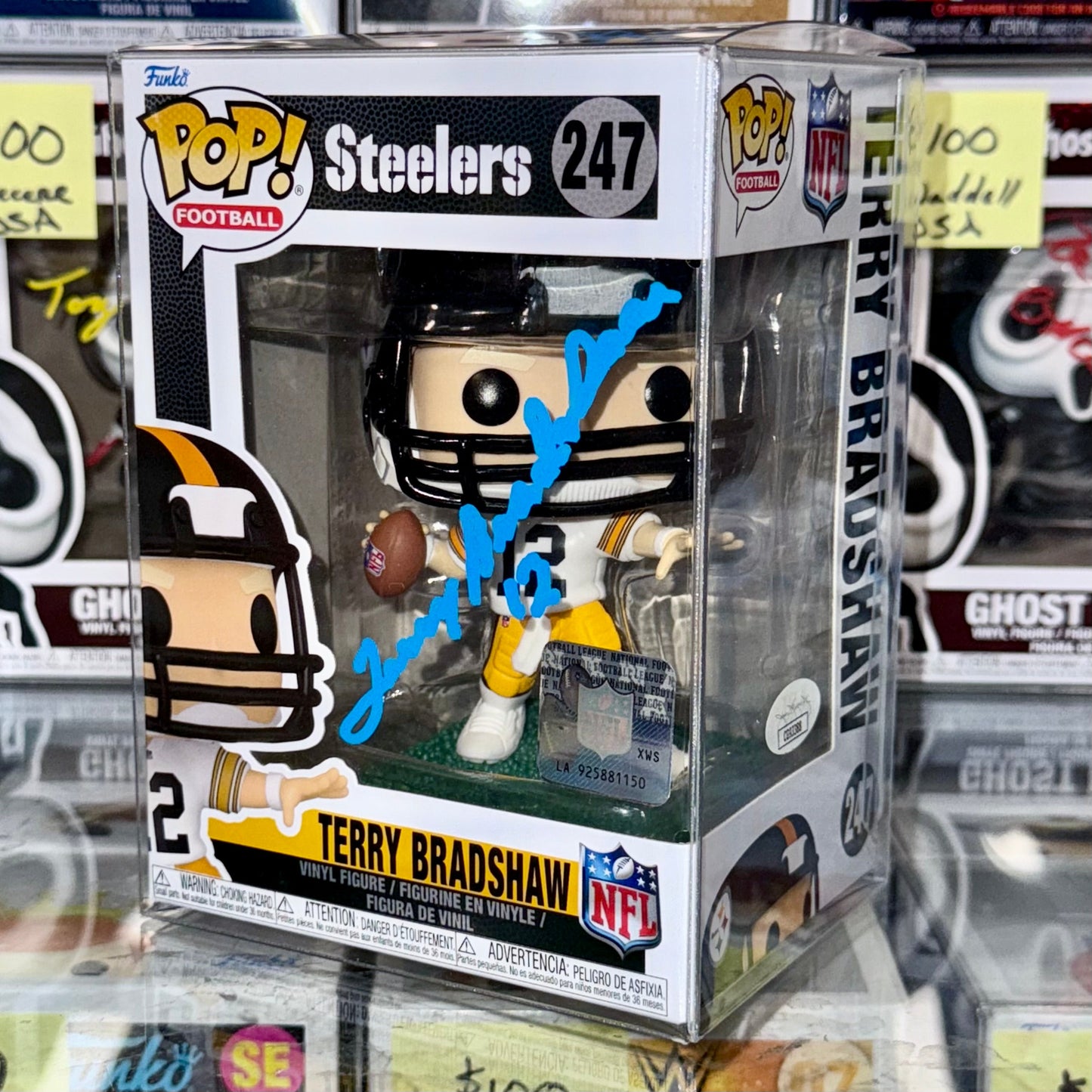 Terry Bradshaw Signed NFL Pittsburgh Steelers Funko Pop! #247 With JSA COA