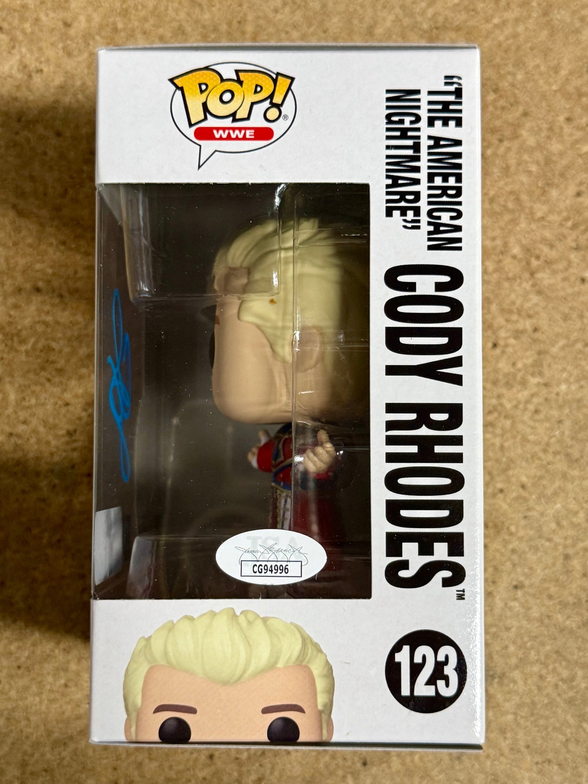 Cody Rhodes “The American Nightmare” WWE Signed Exclusive Funko Pop! #123 With JSA COA