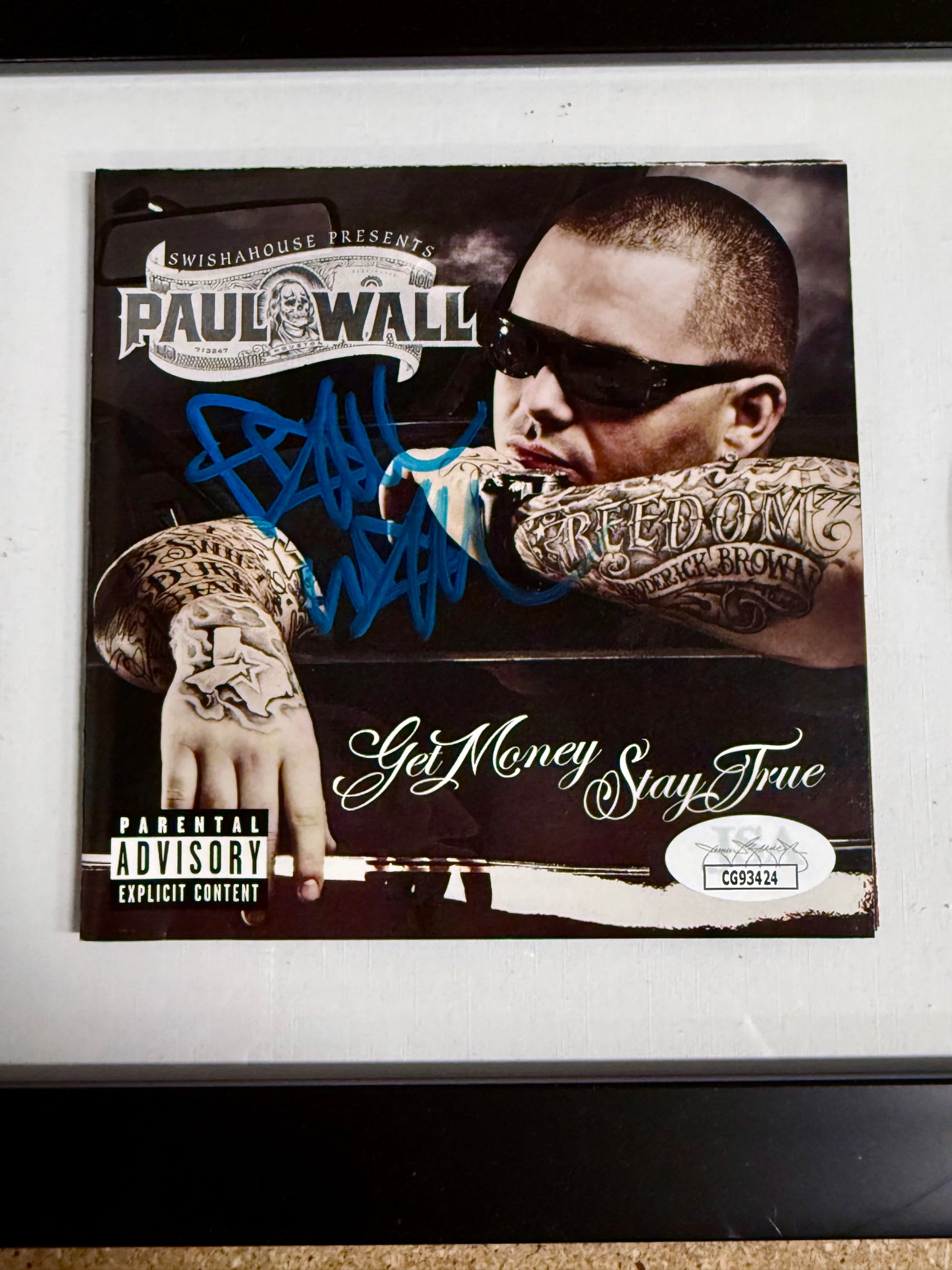 Rapper Paul Wall Signed “Get Money, Stay True” (2007) Framed CD With JSA COA