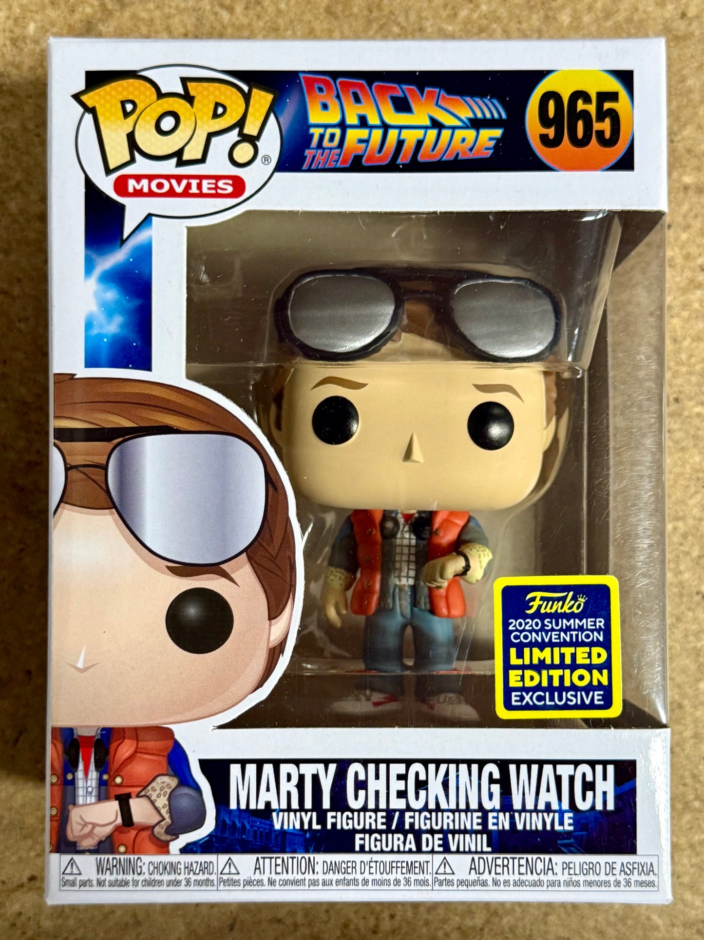 Funko Pop! Movies Marty McFly Checking Watch #965 Back to The Future SDCC 2020 Summer Con Exclusive