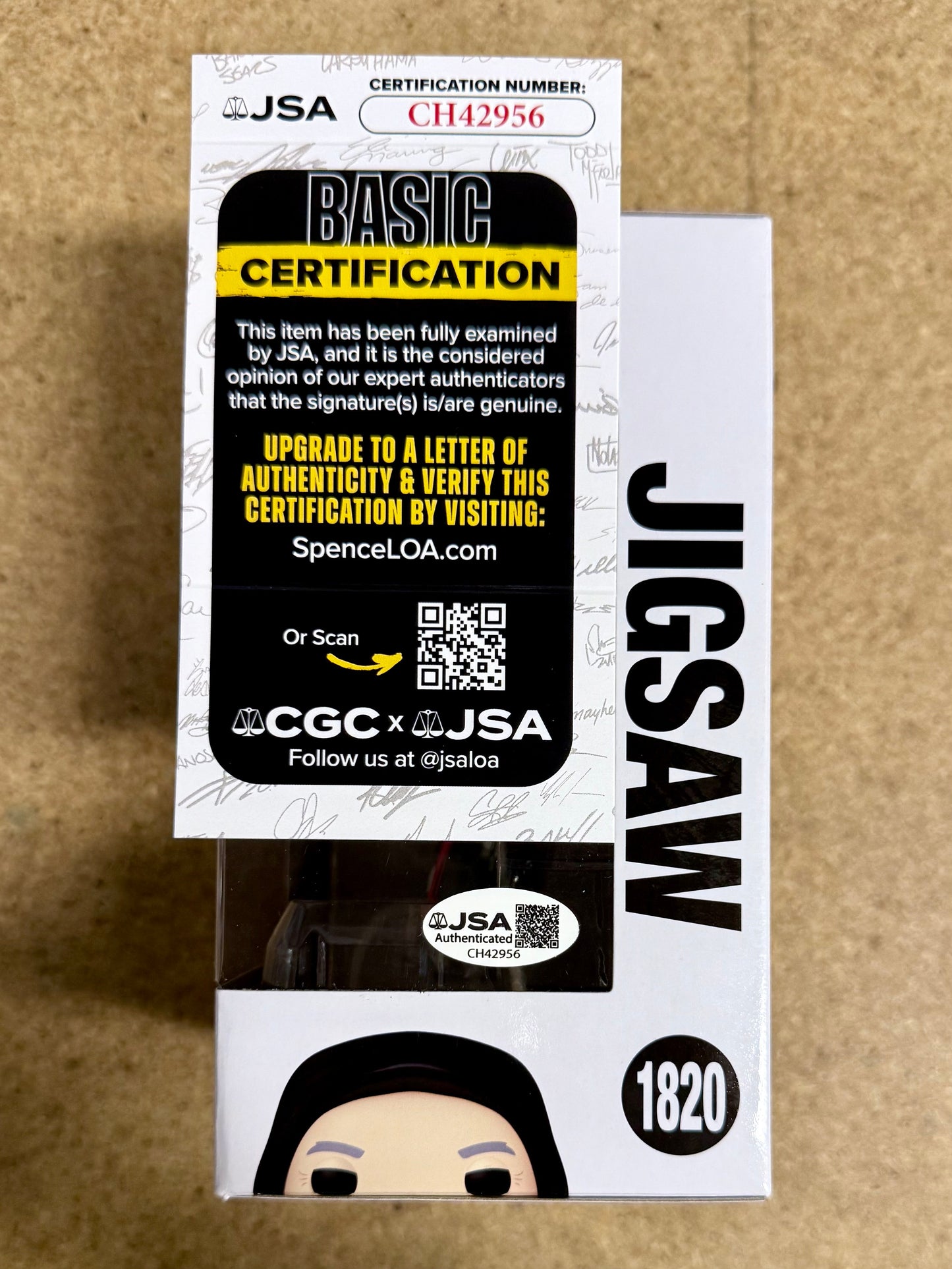 Tobin Bell Signed Saw Hooded Jigsaw Killer 2025 Funko Pop! #1820