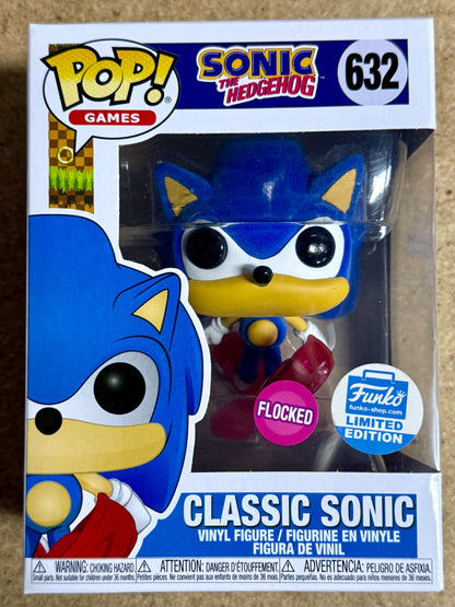 Funko Pop! Games Flocked Classic Sonic The Hedgehog #632 FS 2020 Exclusive