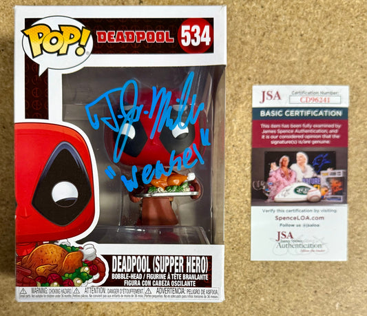 TJ Miller Signed Thanksgiving Deadpool “Weasel” Funko Pop! #534 With JSA COA