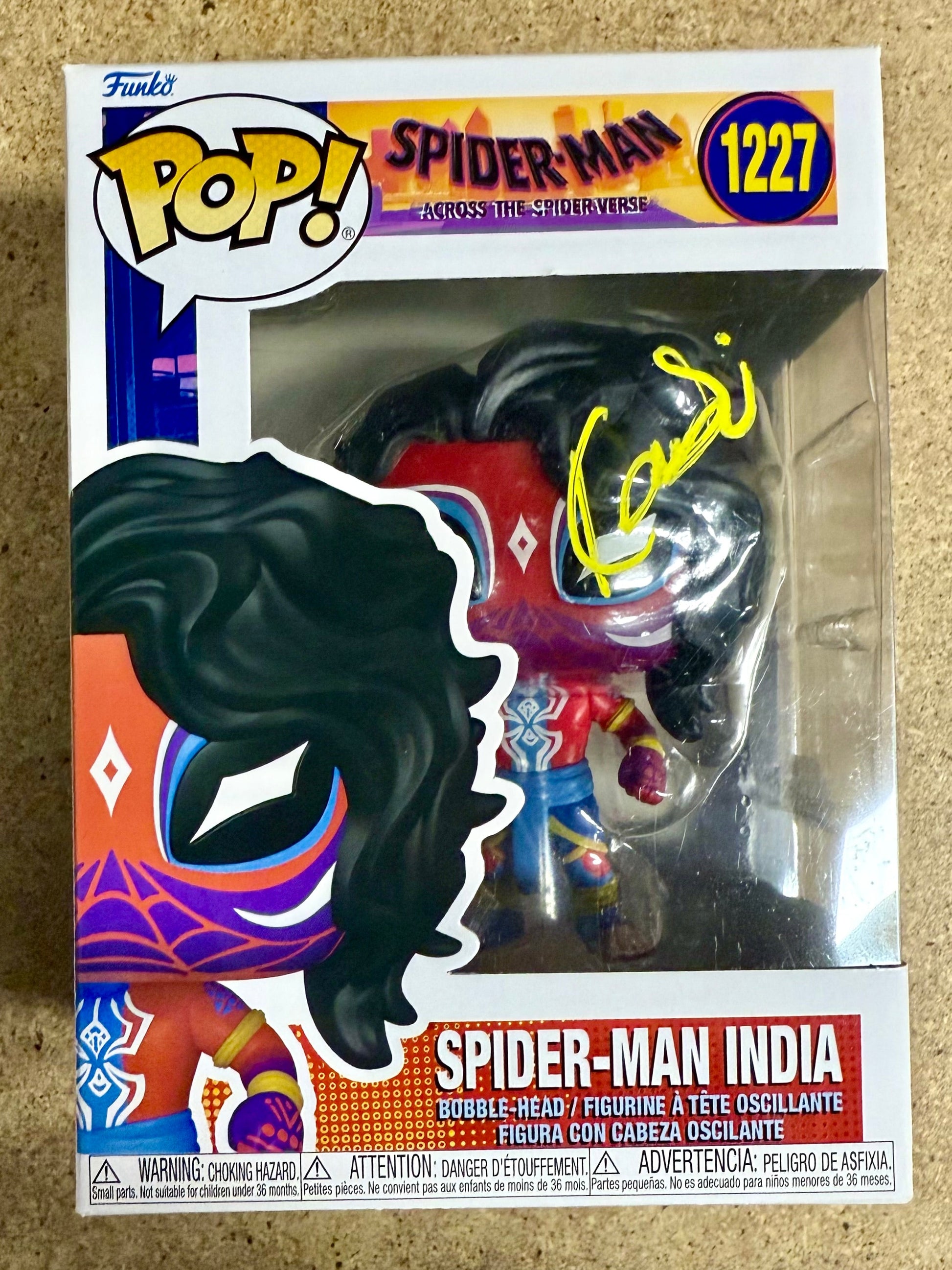 Karan Soni Signed Spider-Man India Funko Pop! #1227 Across The Spider-Verse With JSA COA