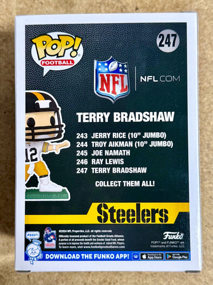 Terry Bradshaw Signed NFL Pittsburgh Steelers Funko Pop! #247 With JSA COA