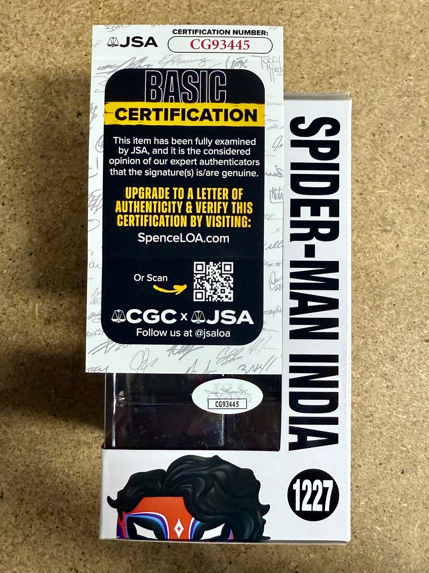 Karan Soni Signed Spider-Man India Funko Pop! #1227 Across The Spider-Verse With JSA COA