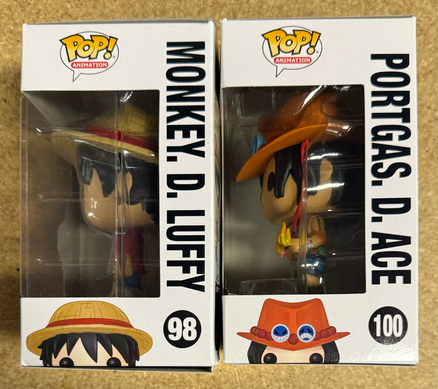 Funko Pop! Brothers Monkey D. Luffy & Portgas D Ace #98 #100 One Piece Set Of 2