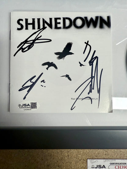 Shinedown Complete Band (Brent Smith) Signed Sound Of Madness Framed CD With JSA COA