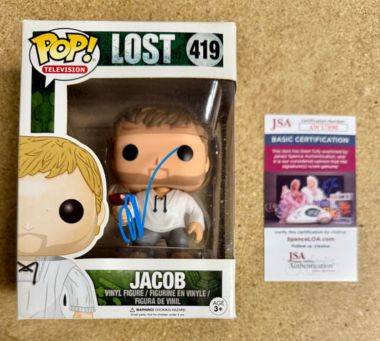 Mark Pellegrino Signed LOST Jacob Vaulted Funko Pop! #419 With JSA COA