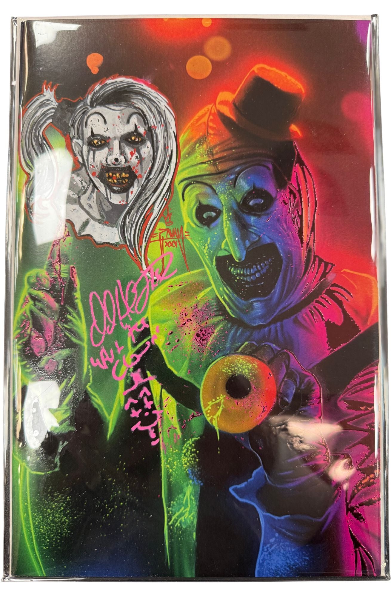 ART THE CLOWN SINGED BY DAVID HOWARD THORTON & MARTIN ZAVALA & REMARKED BY ZAVALA