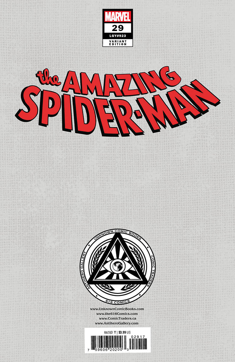 [Signed by Nathan Szerdy] [FOIL] AMAZING SPIDER-MAN #29 UNKNOWN COMICS NATHAN SZERDY EXCLUSIVE VIRGIN VAR [IN STOCK]