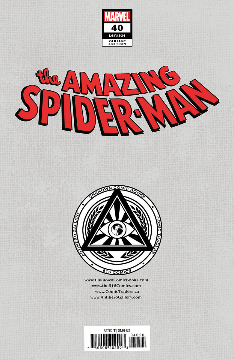 [Signed by Nathan Szerdy] AMAZING SPIDER-MAN #40 [GW] UNKNOWN COMICS NATHAN SZERDY EXCLUSIVE VAR [IN STOCK]