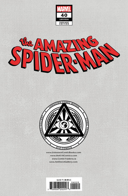 [Signed by Nathan Szerdy] AMAZING SPIDER-MAN #40 [GW] UNKNOWN COMICS NATHAN SZERDY EXCLUSIVE VIRGIN VAR [IN STOCK]
