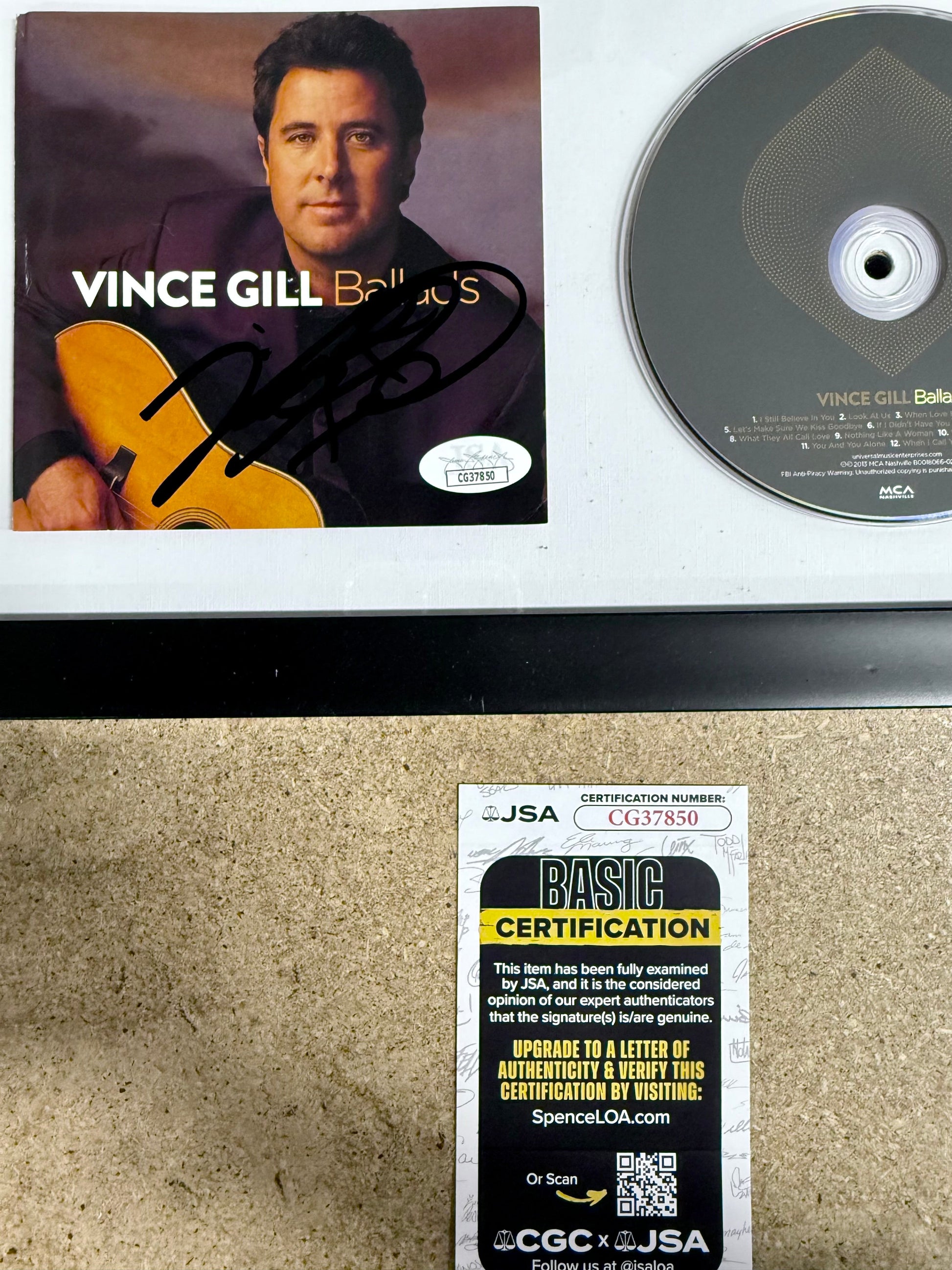 Vince Gill Framed & Signed “Ballads” (2013) CD Booklet With JSA COA