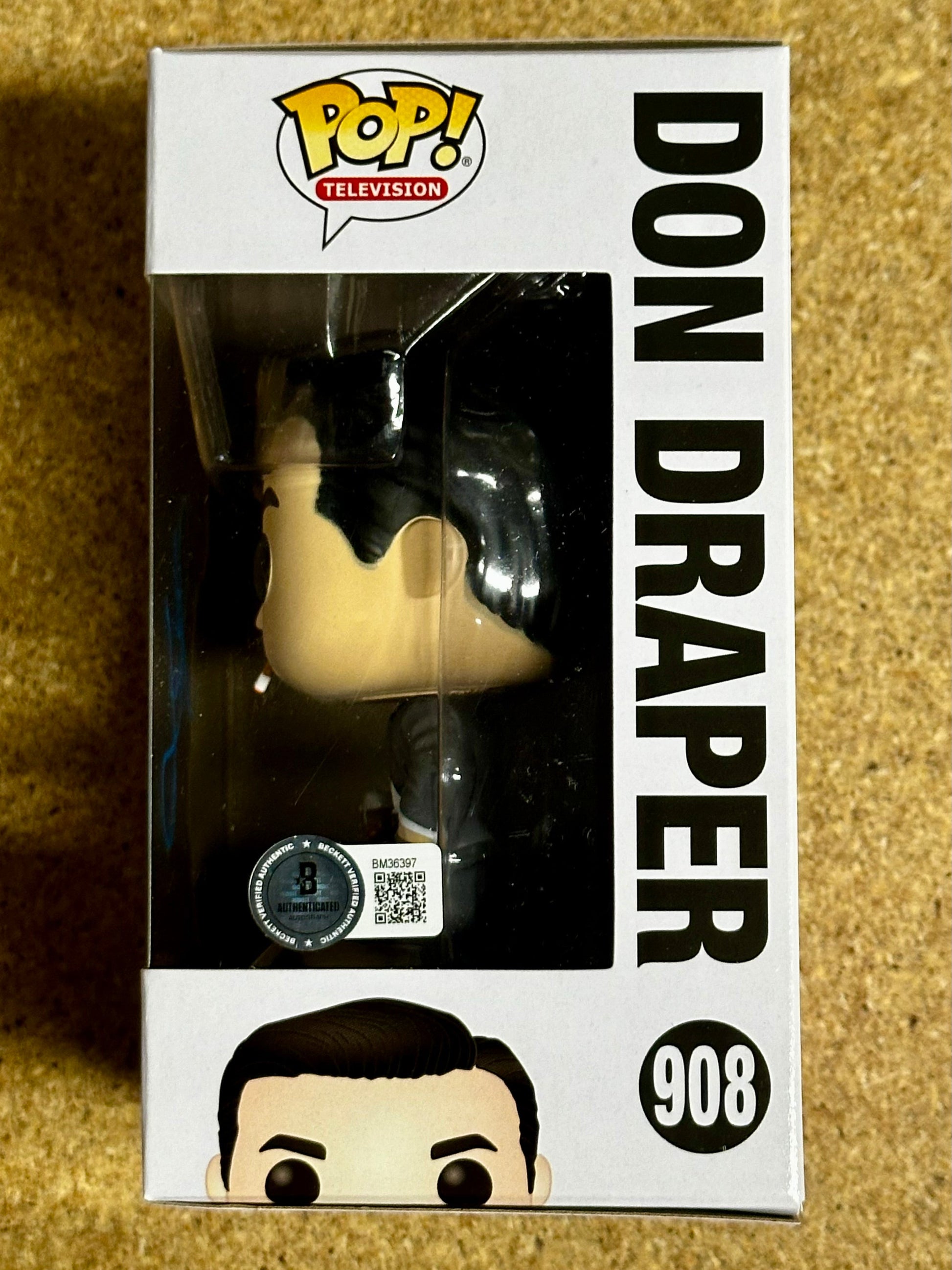 Jon Hamm Signed Don Draper Vaulted 2019 Mad Men Funko Pop! #908 With Beckett COA