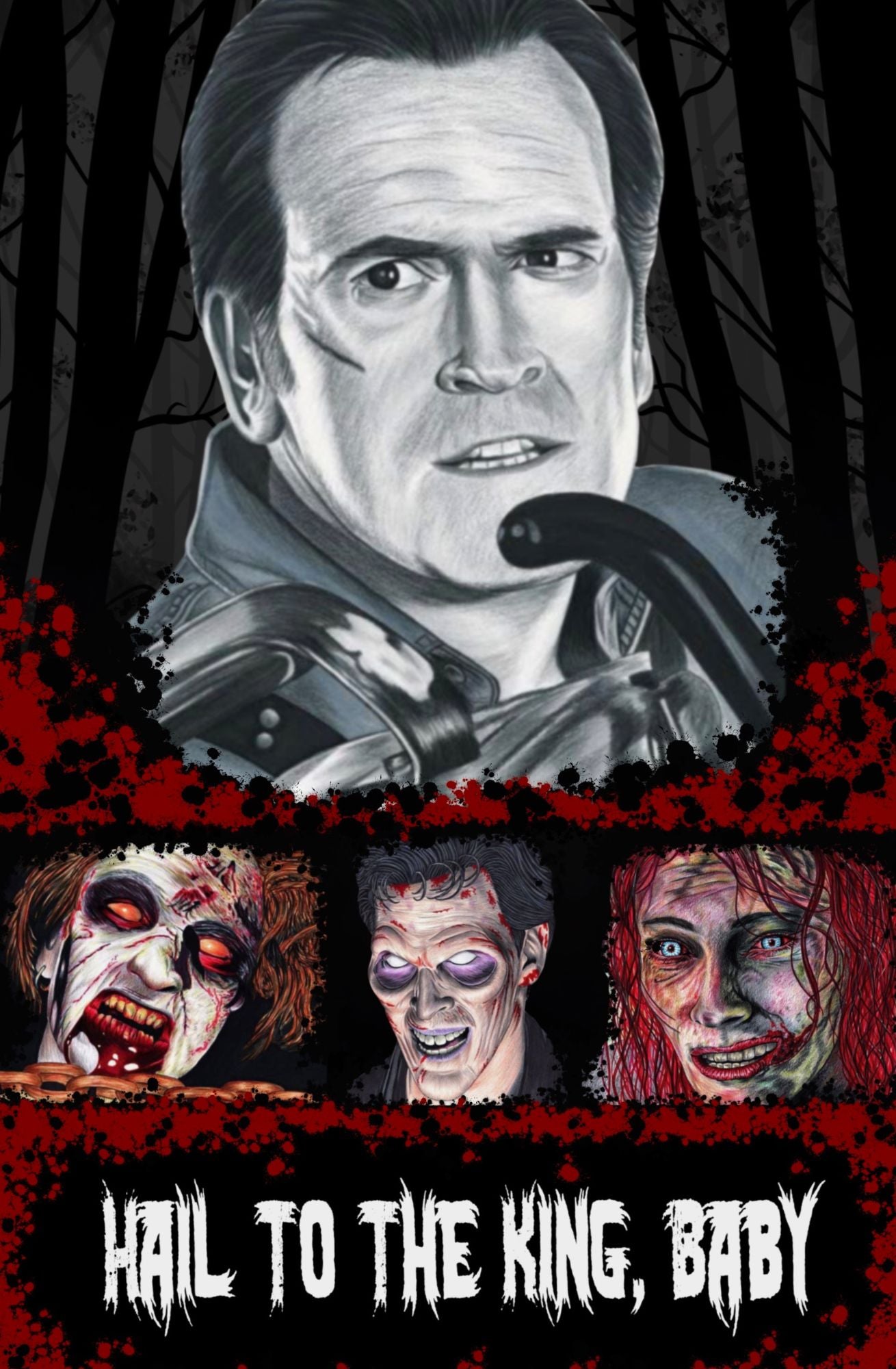 BRUCE CAMPBELL TRIBUTE EVIL DEAD FOIL BY SCOTT STRAKA LTD 20 W/COA