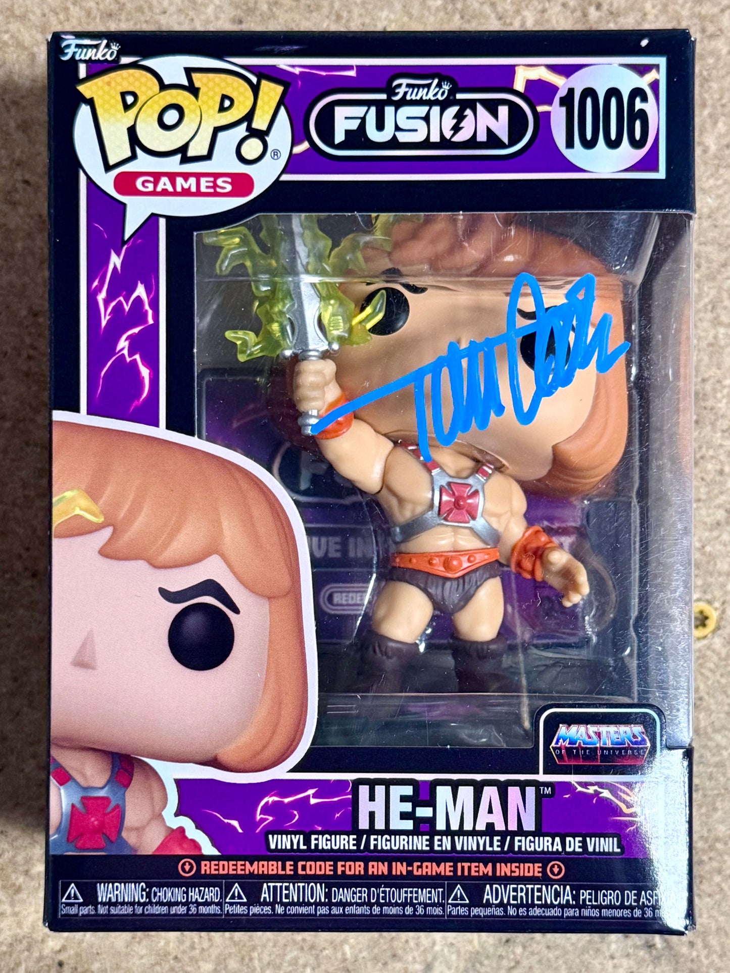 Tom Cook Signed He-Man Masters Of The Universe Funko Pop! #1006 With JSA COA