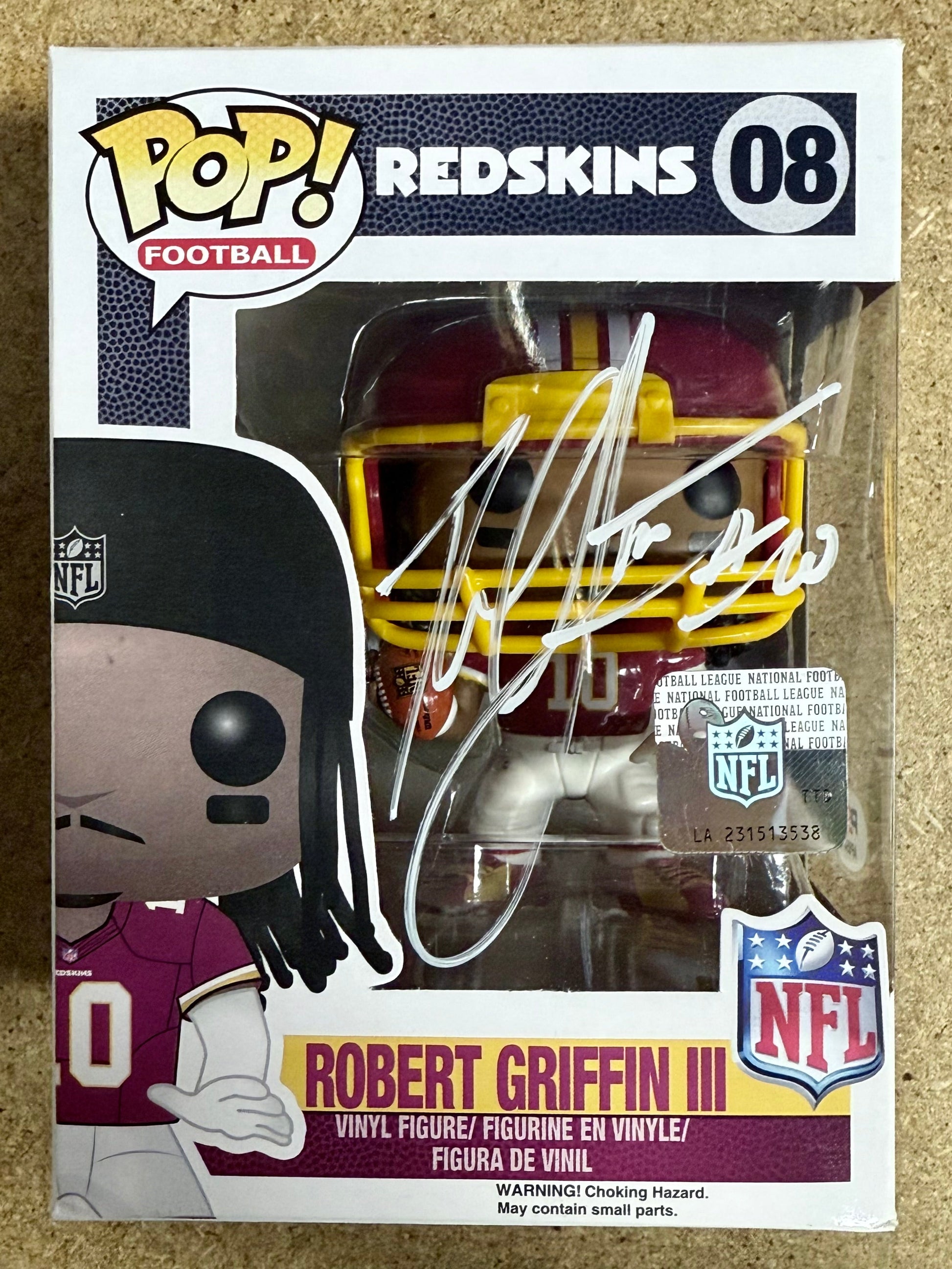 Robert Griffin III (RG3) Signed NFL Washington Redskins Retired Funko Pop! #08 With JSA COA